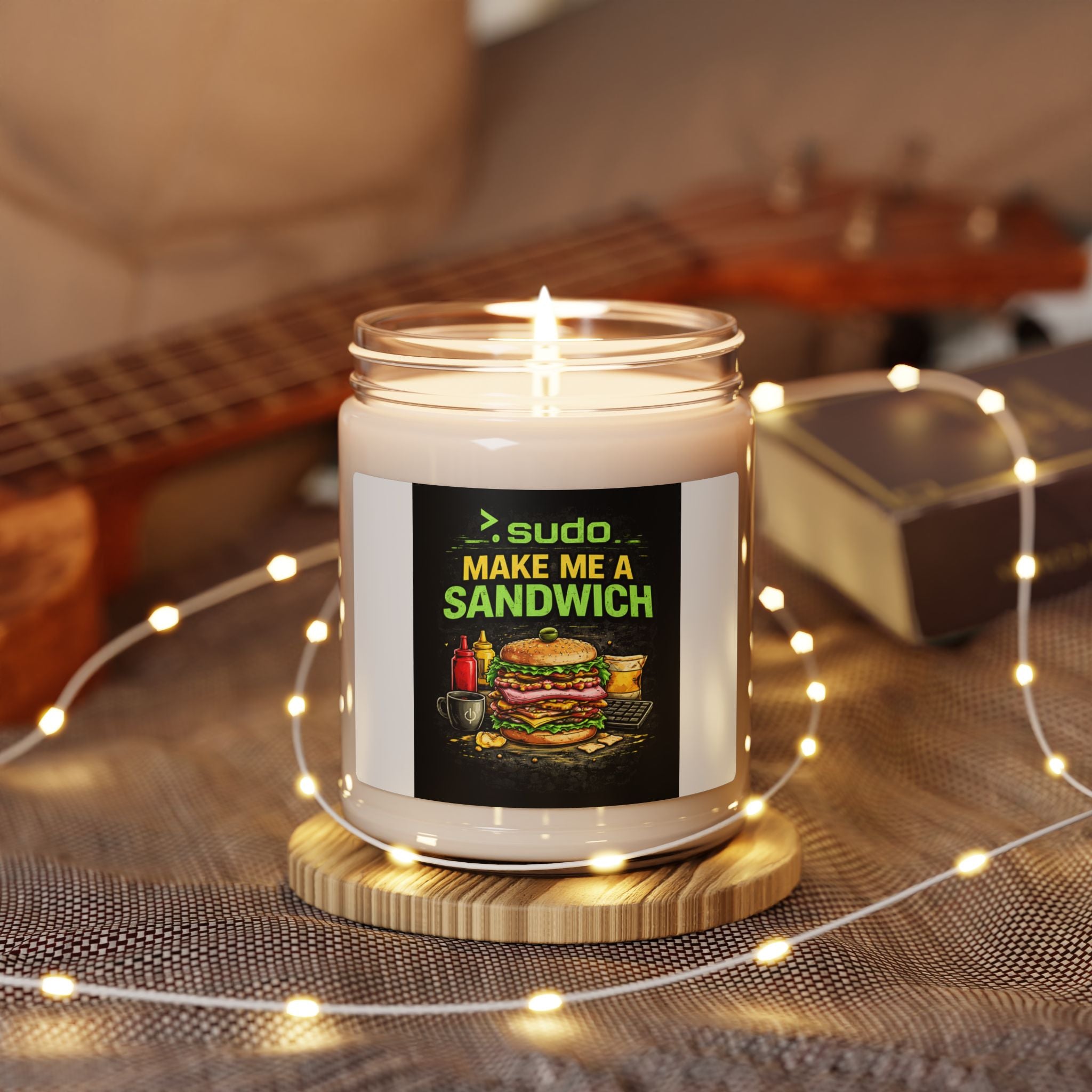 ">. sudo: Make Me a Sandwich"  IT Humor Scented Candle (9oz)