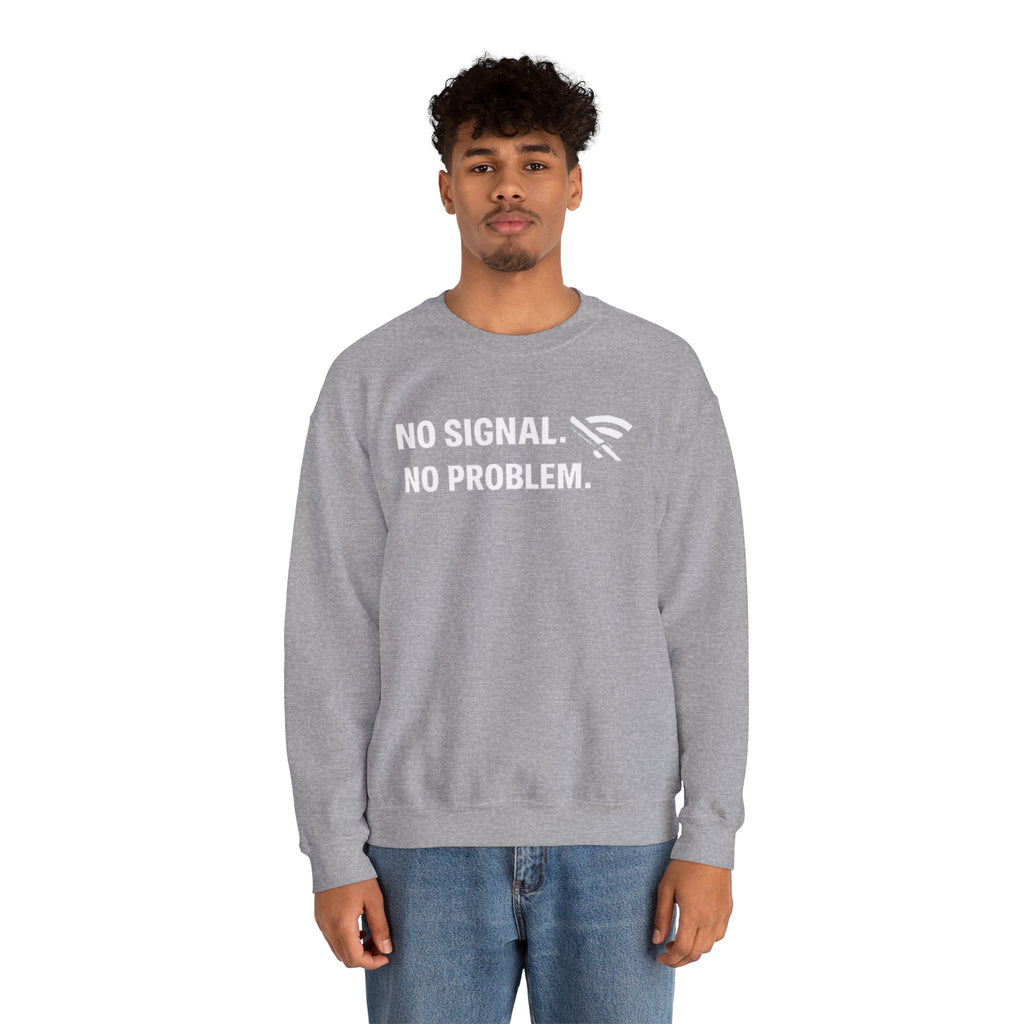 "No Signal, No Problem" Unisex Heavy Blend™ Tech Humor Crewneck Sweatshirt