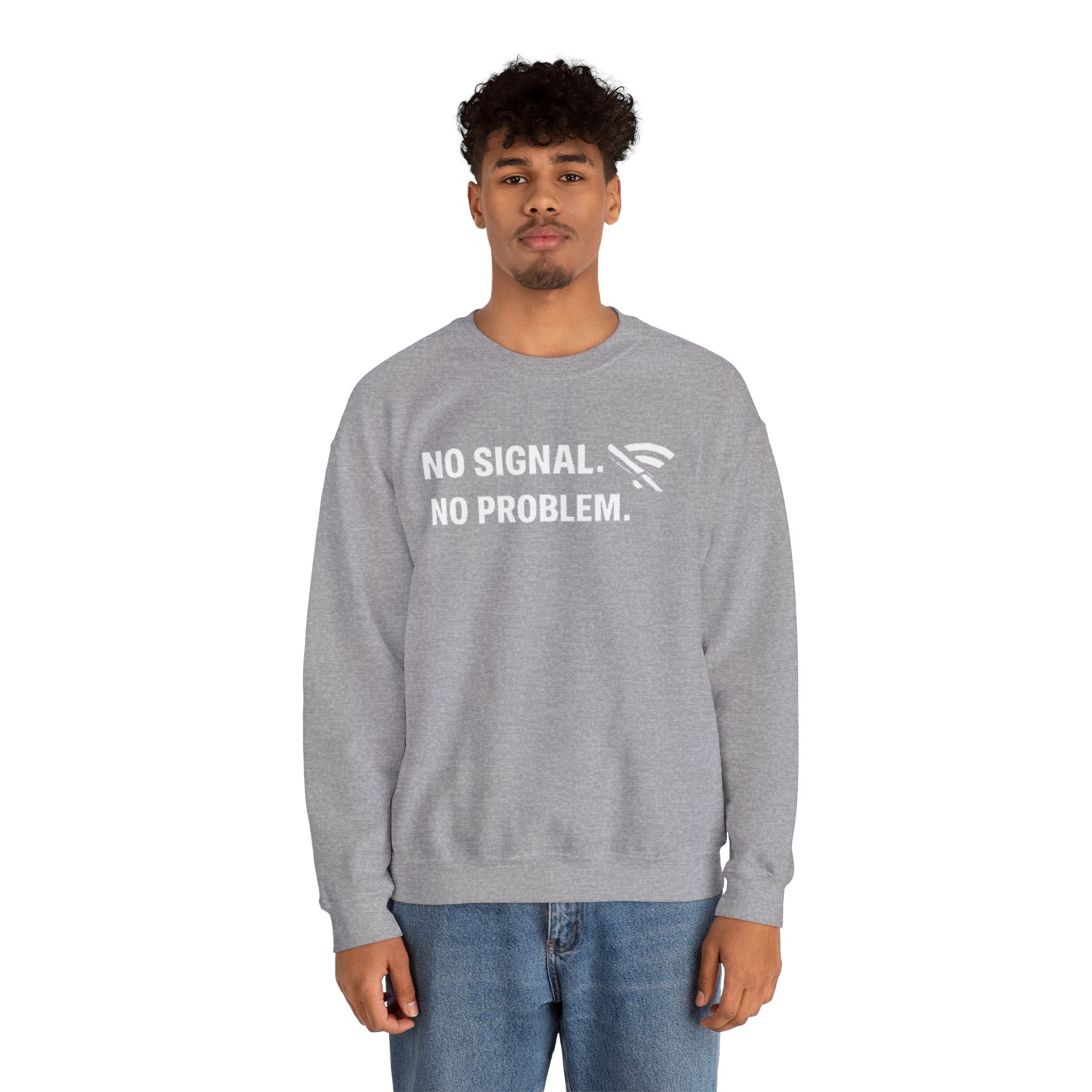 "No Signal, No Problem" Unisex Heavy Blend™ Tech Humor Crewneck Sweatshirt
