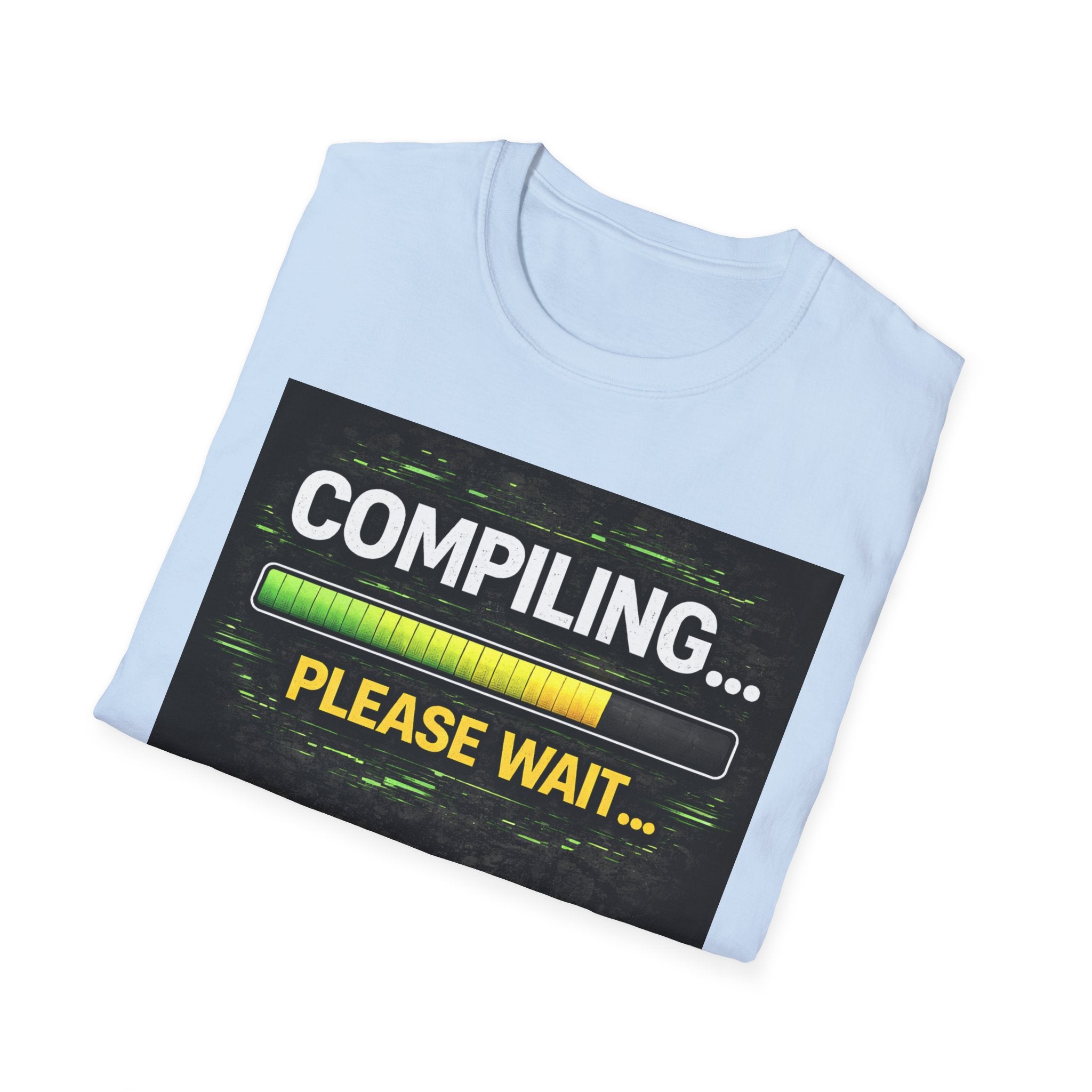 "Compiling... Please Wait" Programmer Loading Graphic Tee Funny IT Tech Humor T-Shirt