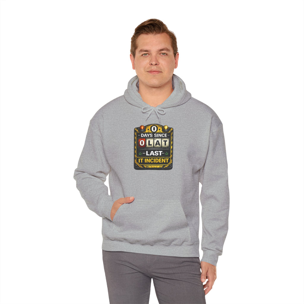 "0 Days Since Last IT Incident" Tech Humor Unisex Heavy Blend™ Hoodie
