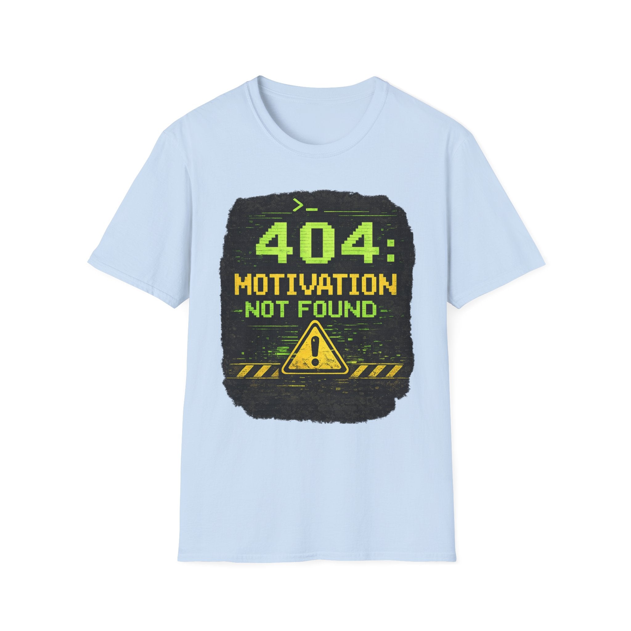 "404: Motivation Not Found" Funny IT Graphic Tee- Tech Humor T-Shirt