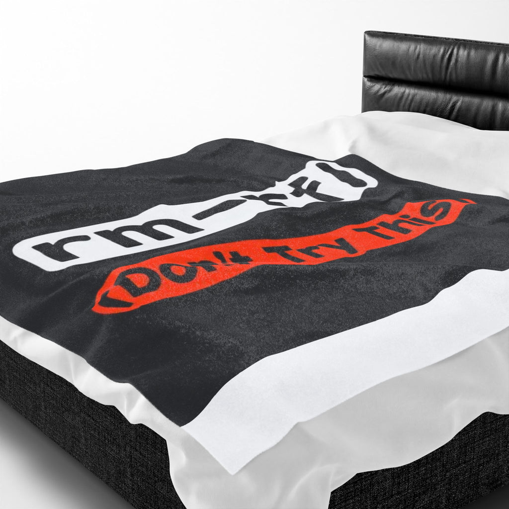 "rm -rf/ (Don't Try This)" Tech Humor Funny IT Velveteen Plush Blanket