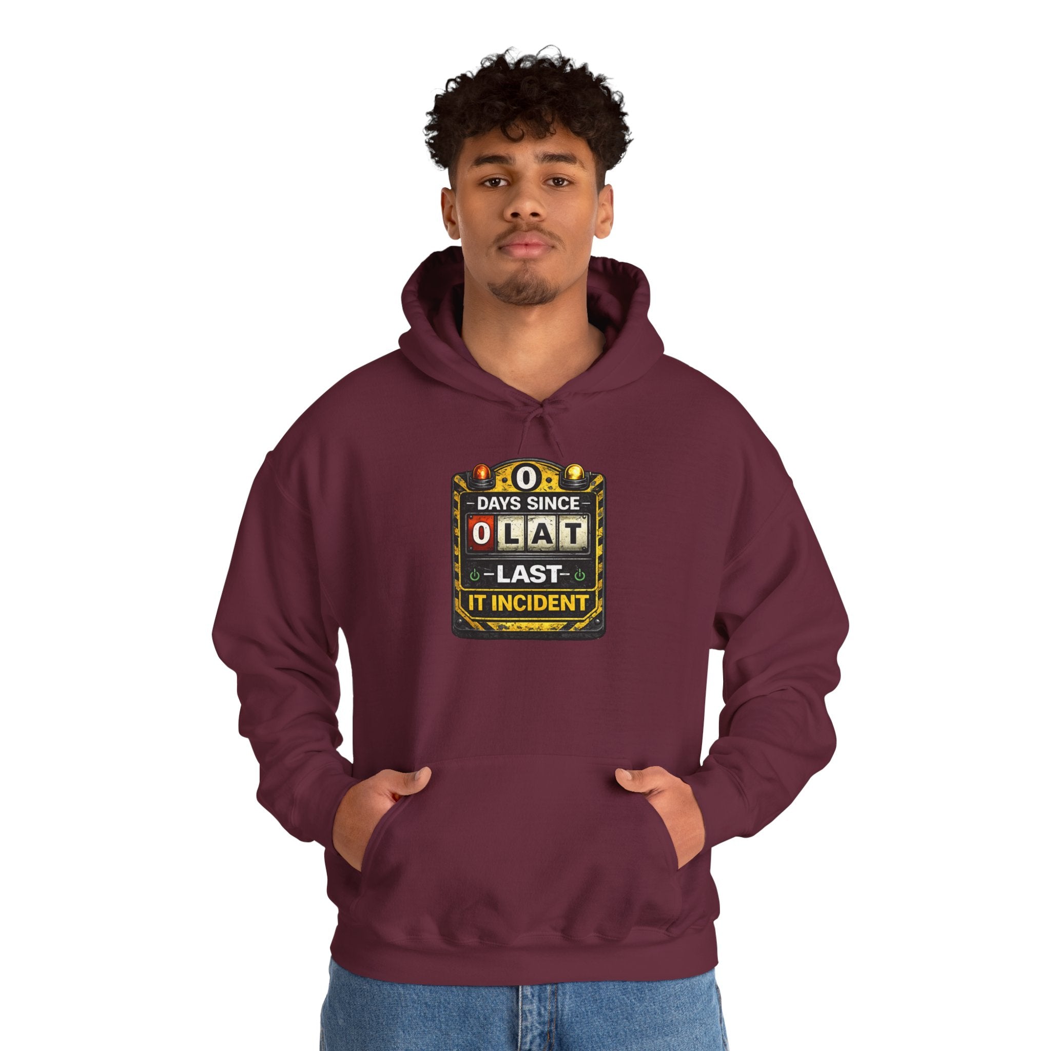 "0 Days Since Last IT Incident" Tech Humor Unisex Heavy Blend™ Hoodie