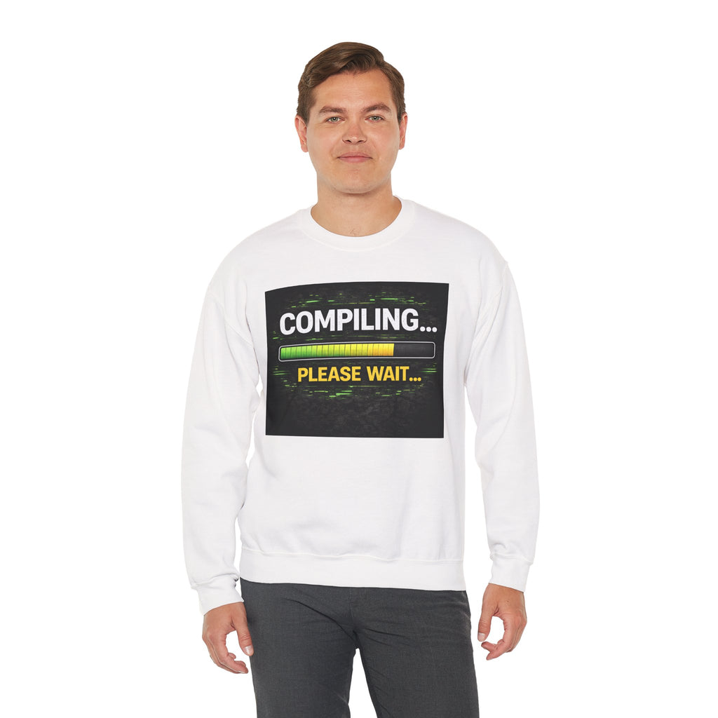 "Compiling... Please Wait" Tech Humor Crewneck Sweatshirt