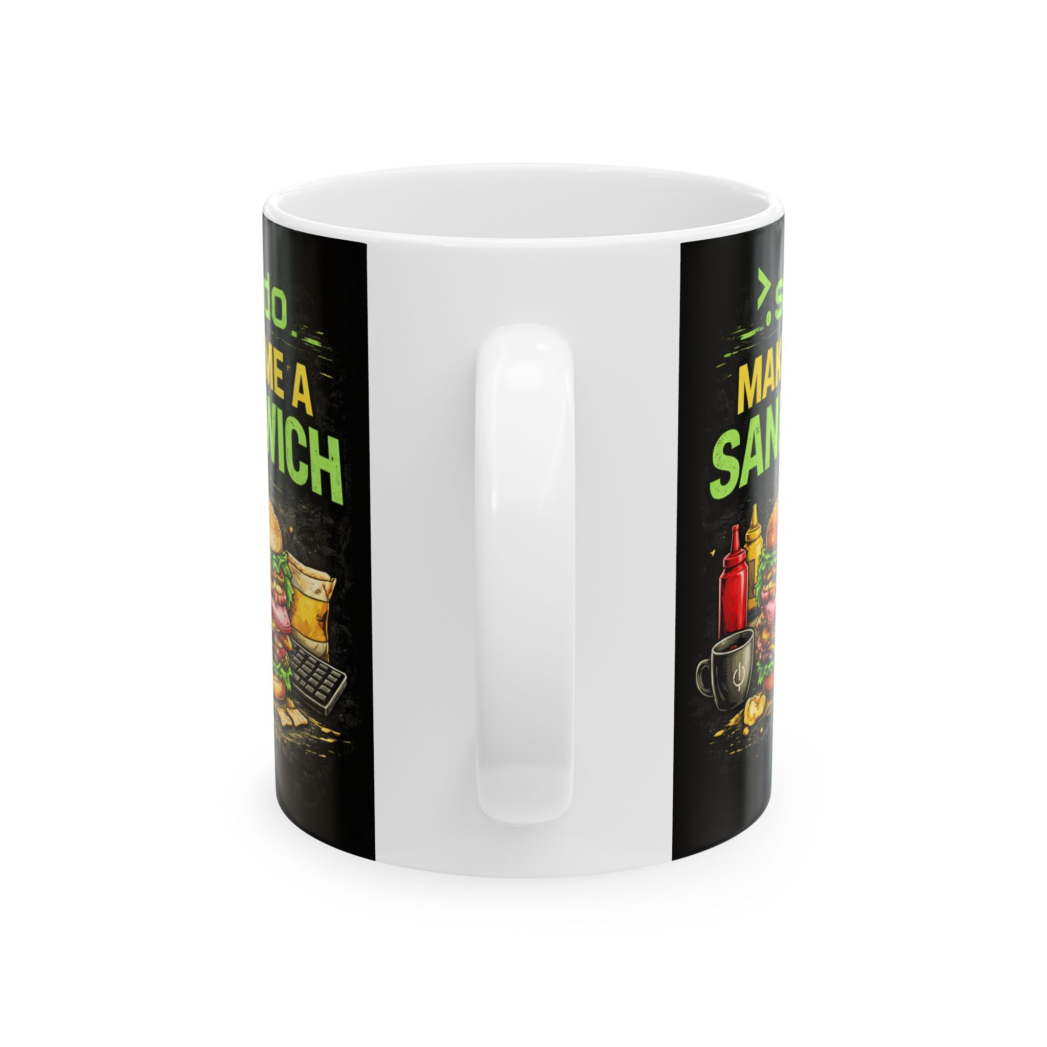 ">. Sudo Make me A Sandwich" Geek Humor Ceramic Mug, (11oz, 15oz)