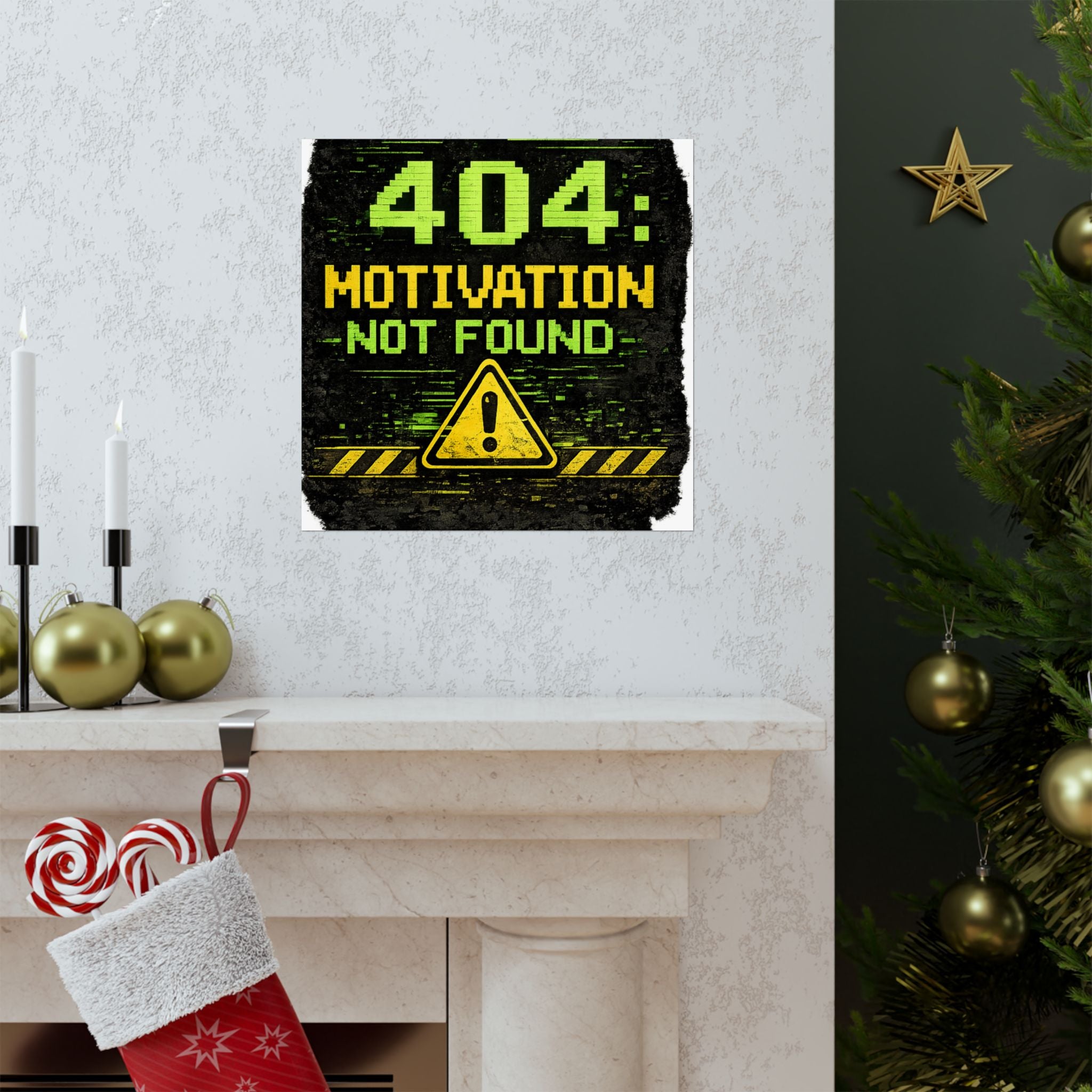 "Error 404 Motivation Not Found" Geek Tech Humor Funny IT Matte Vertical Posters