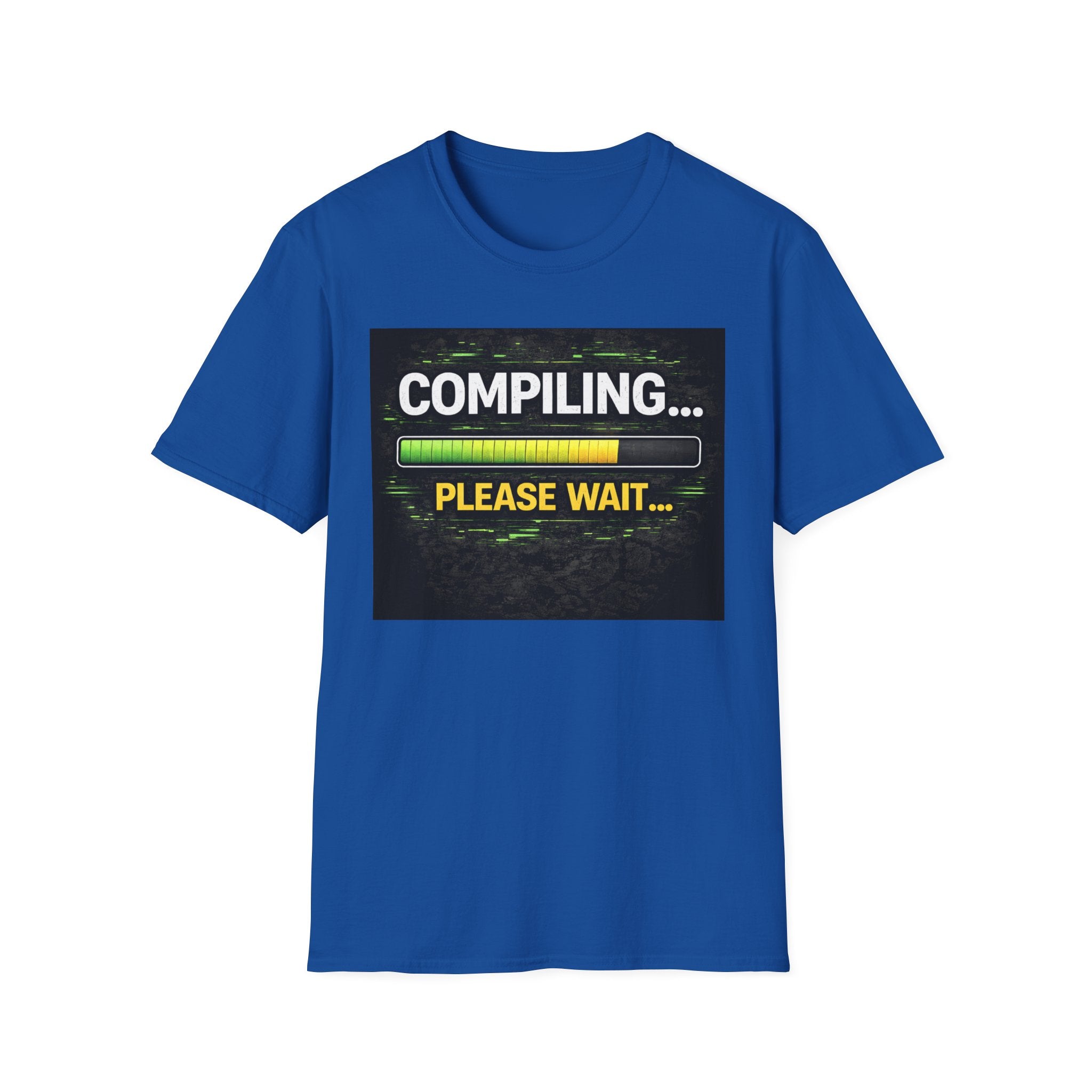 "Compiling... Please Wait" Programmer Loading Graphic Tee Funny IT Tech Humor T-Shirt