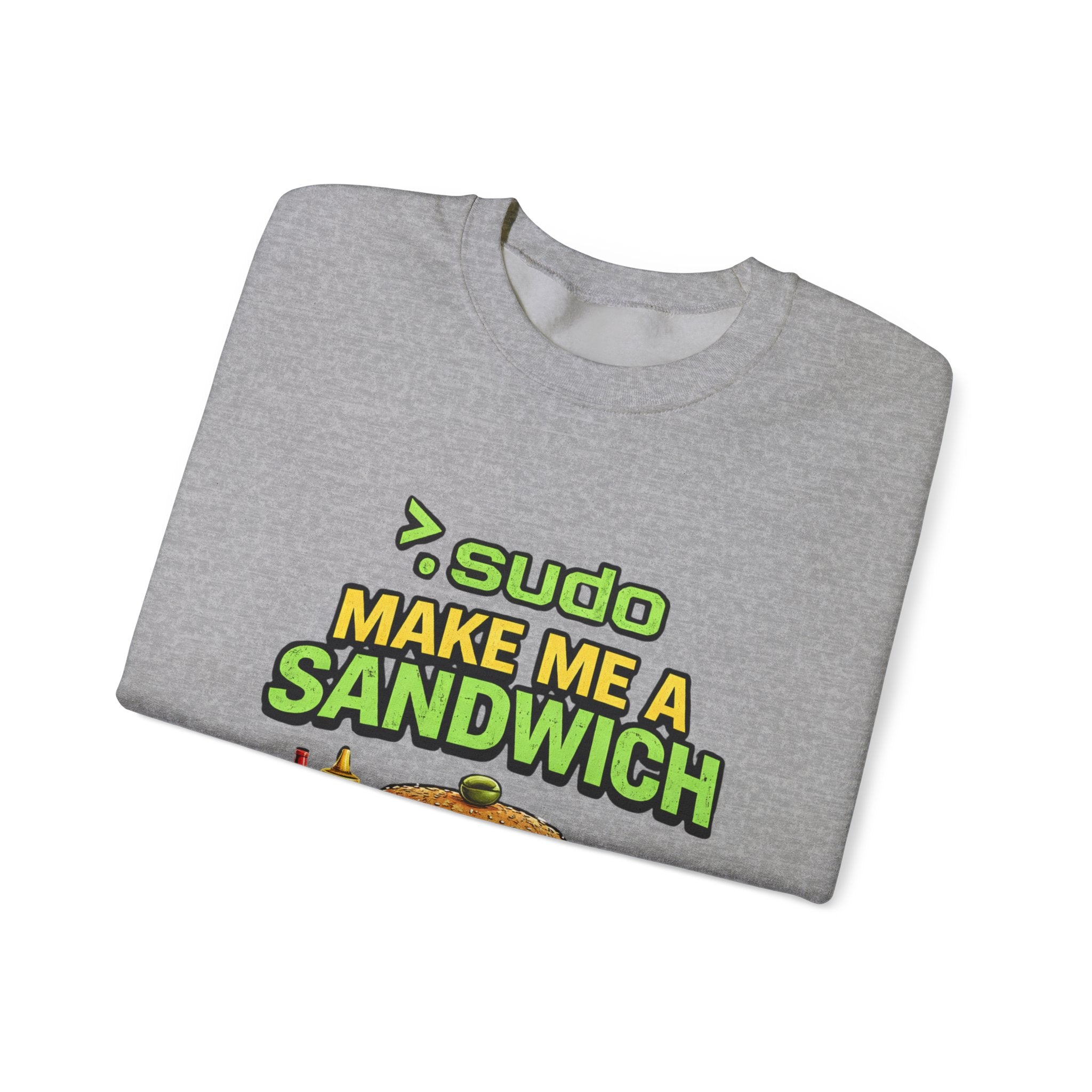 Sweatshirt — ">sudo Make Me a Sandwich" Funny Linux Programmer Crewneck