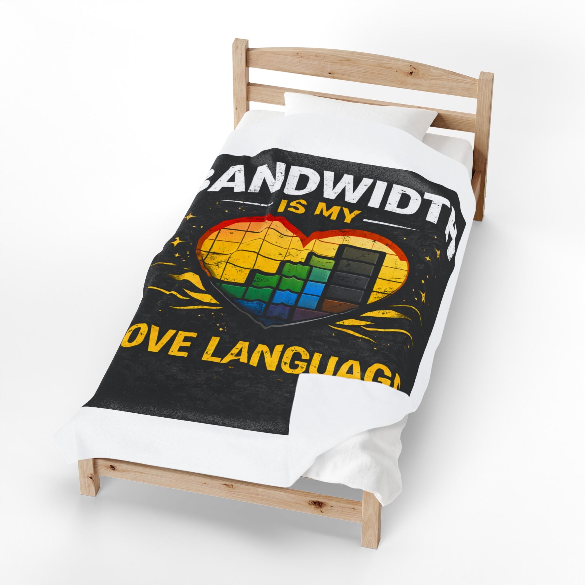 "Bandwidth is my Love Language" IT Humor Funny IT Velveteen Plush Blanket