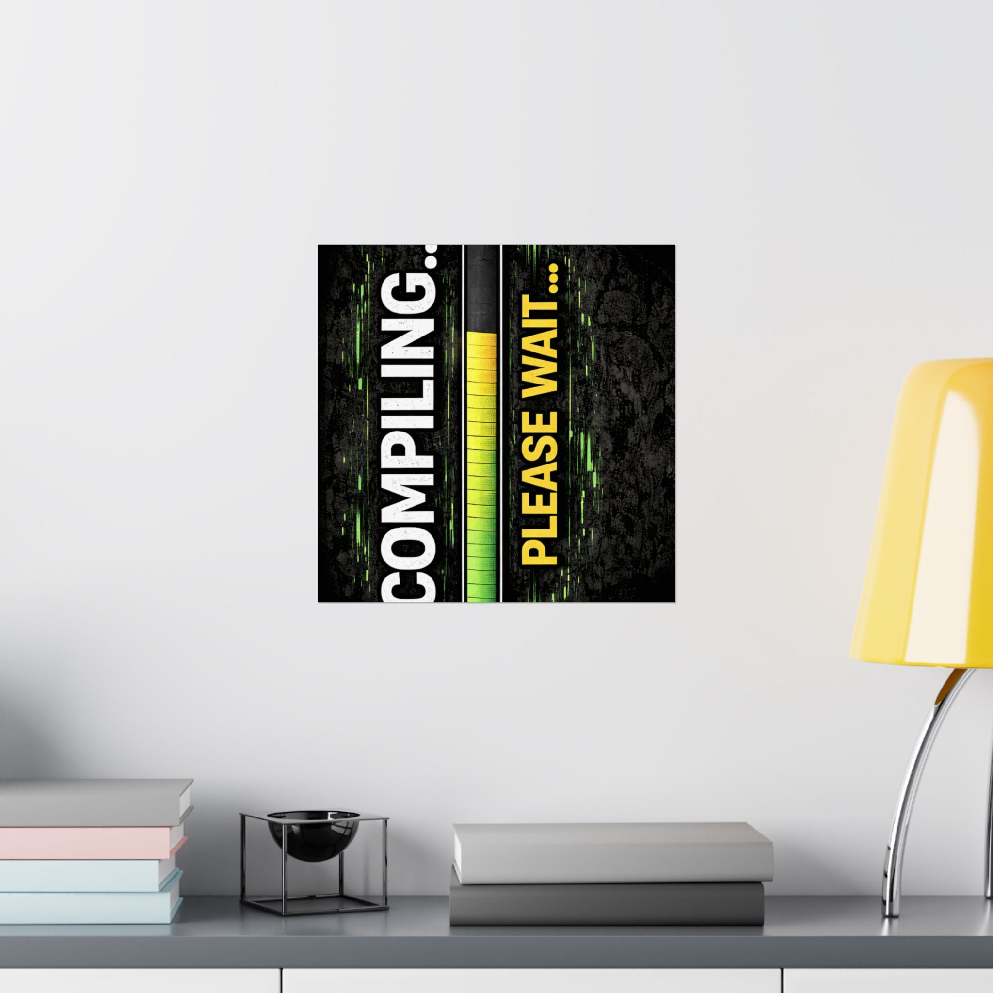 "Compiling... Please Wait" Tech Geek Humor Funny IT Matte Vertical Posters