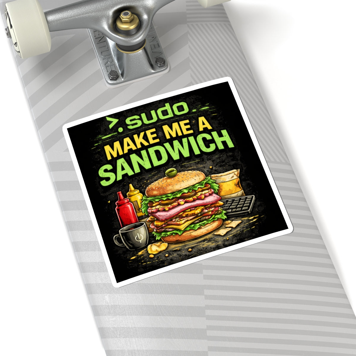 ">. Sudo Make Me A Sandwich" Geek Humor Funny IT Kiss-Cut Stickers