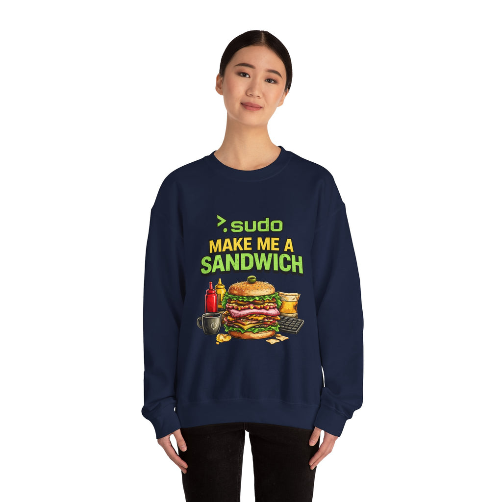 Sweatshirt — ">sudo Make Me a Sandwich" Funny Linux Programmer Crewneck
