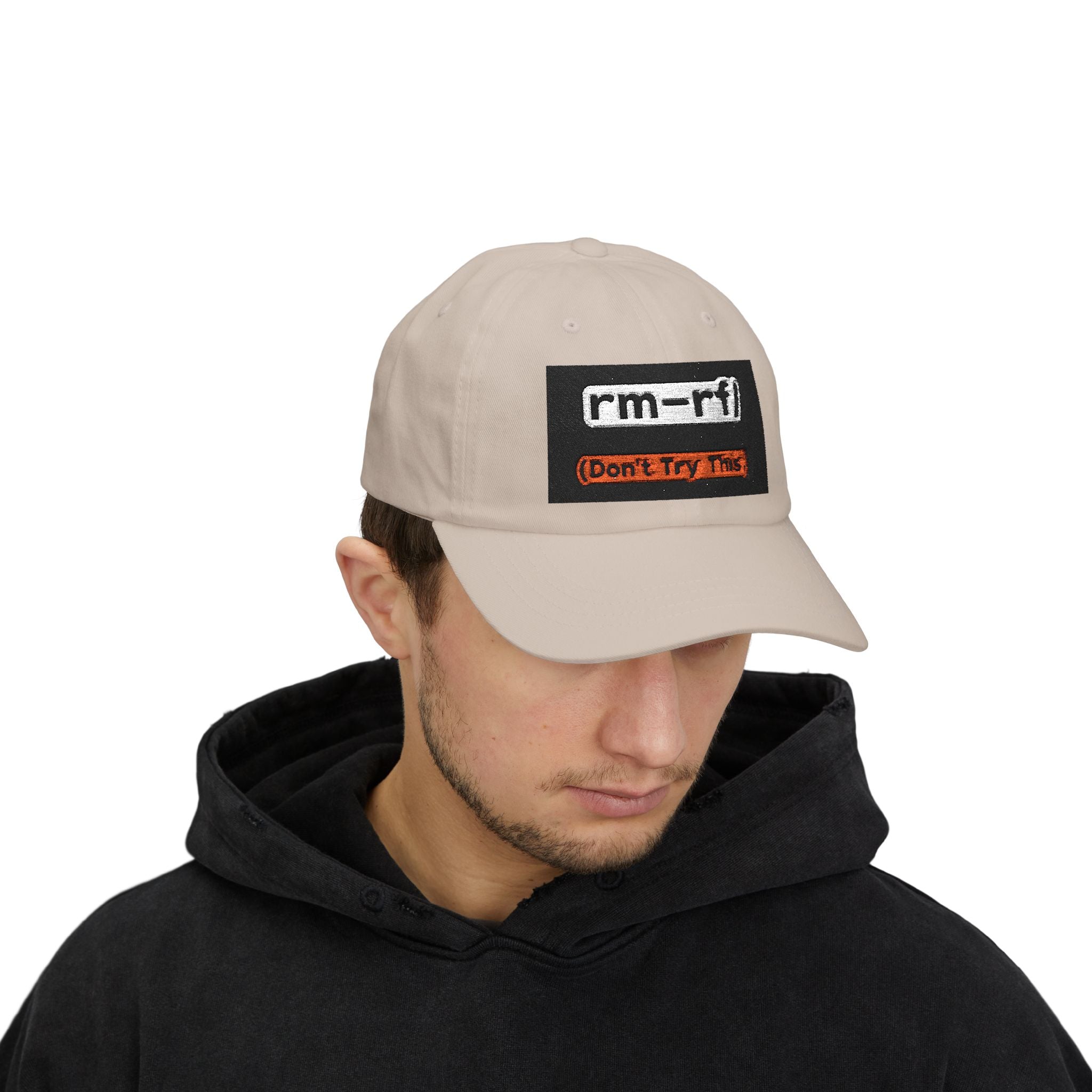 Classic Dad Cap – 'rm -rf (Don't Try This)' Embroidered Dad Hat