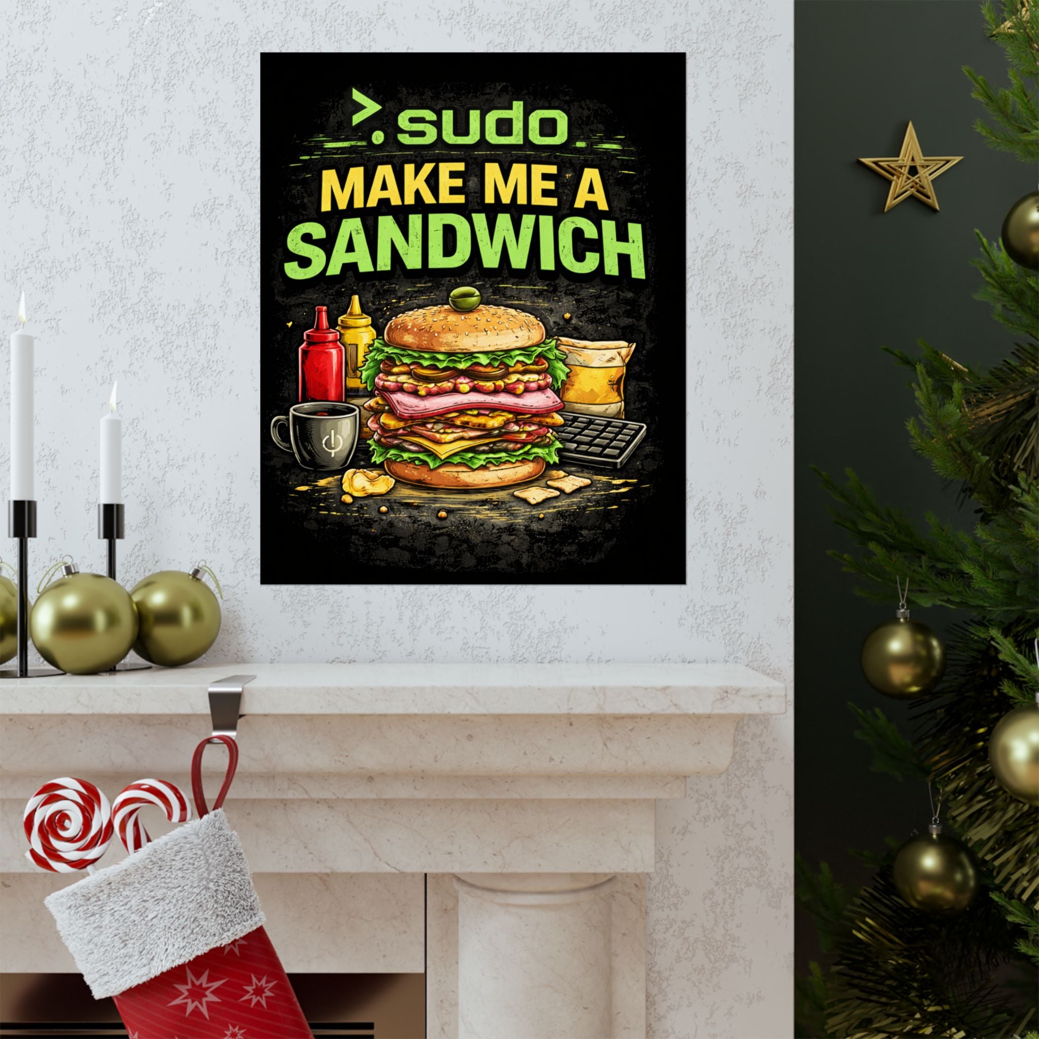 ">.Sudo Make Me A Sandwich" Geek Tech Humor Funny IT Matte Vertical Posters