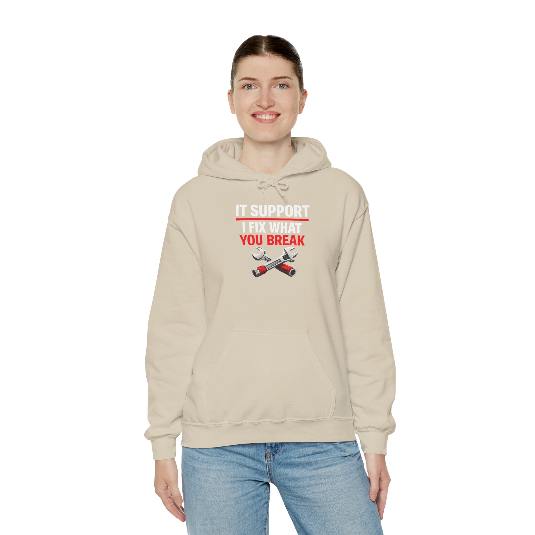 "IT Support: I Fix What You Break" IT Humor Unisex Heavy Blend™ Hoodie
