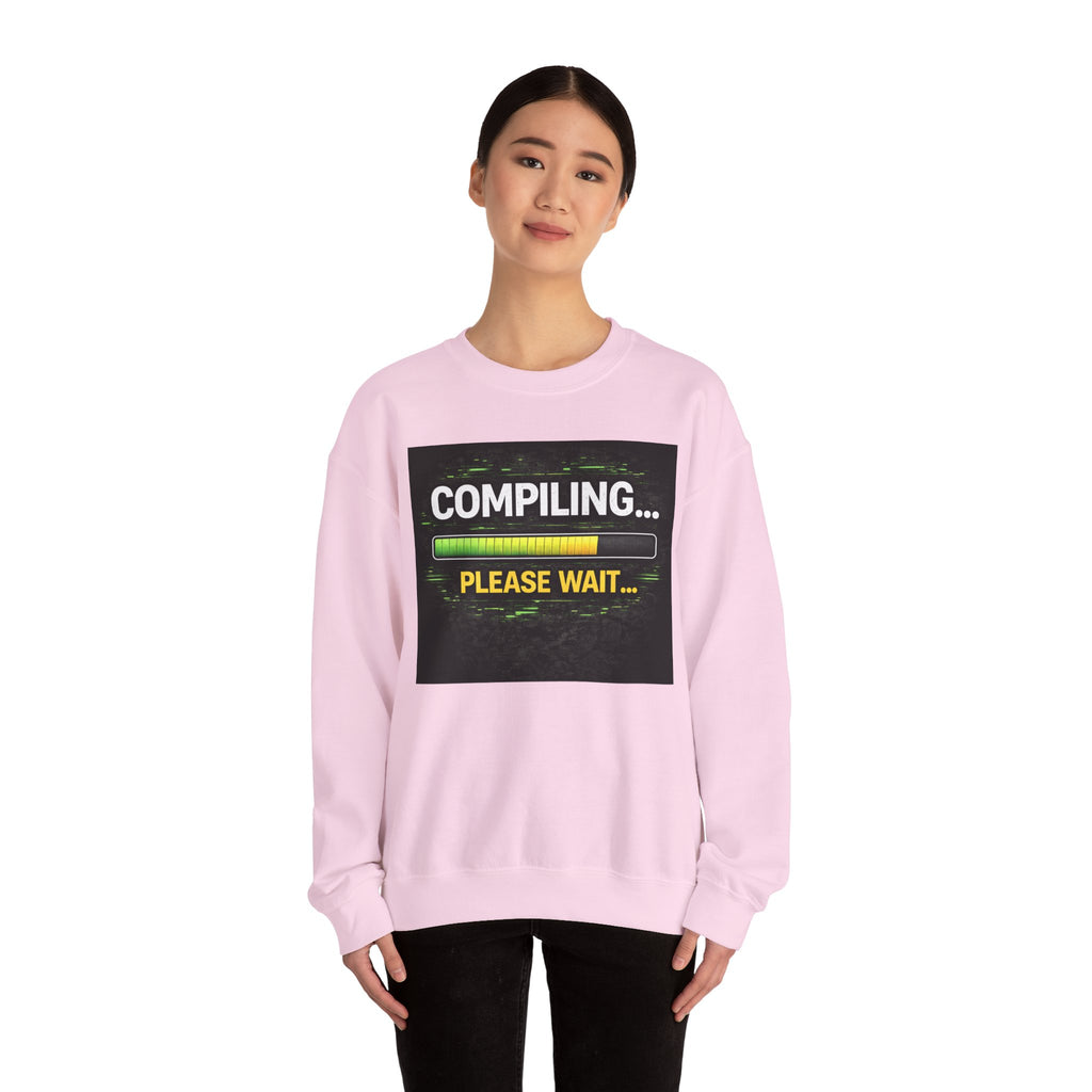 "Compiling... Please Wait" Tech Humor Crewneck Sweatshirt