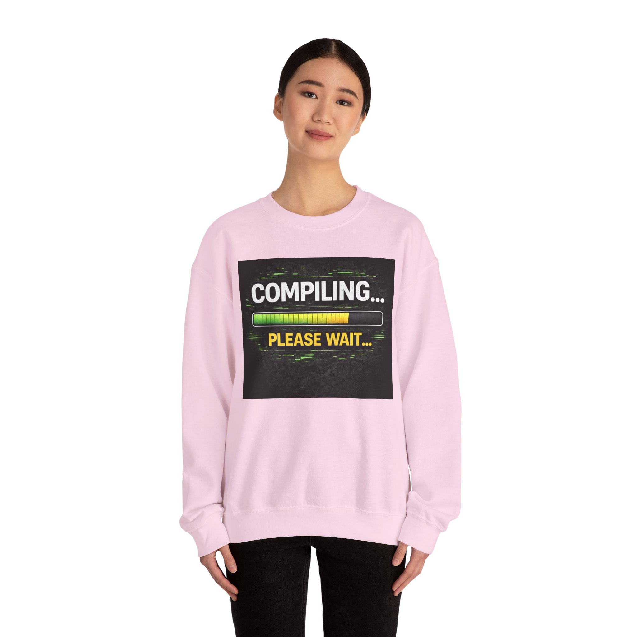 "Compiling... Please Wait" Tech Humor Crewneck Sweatshirt