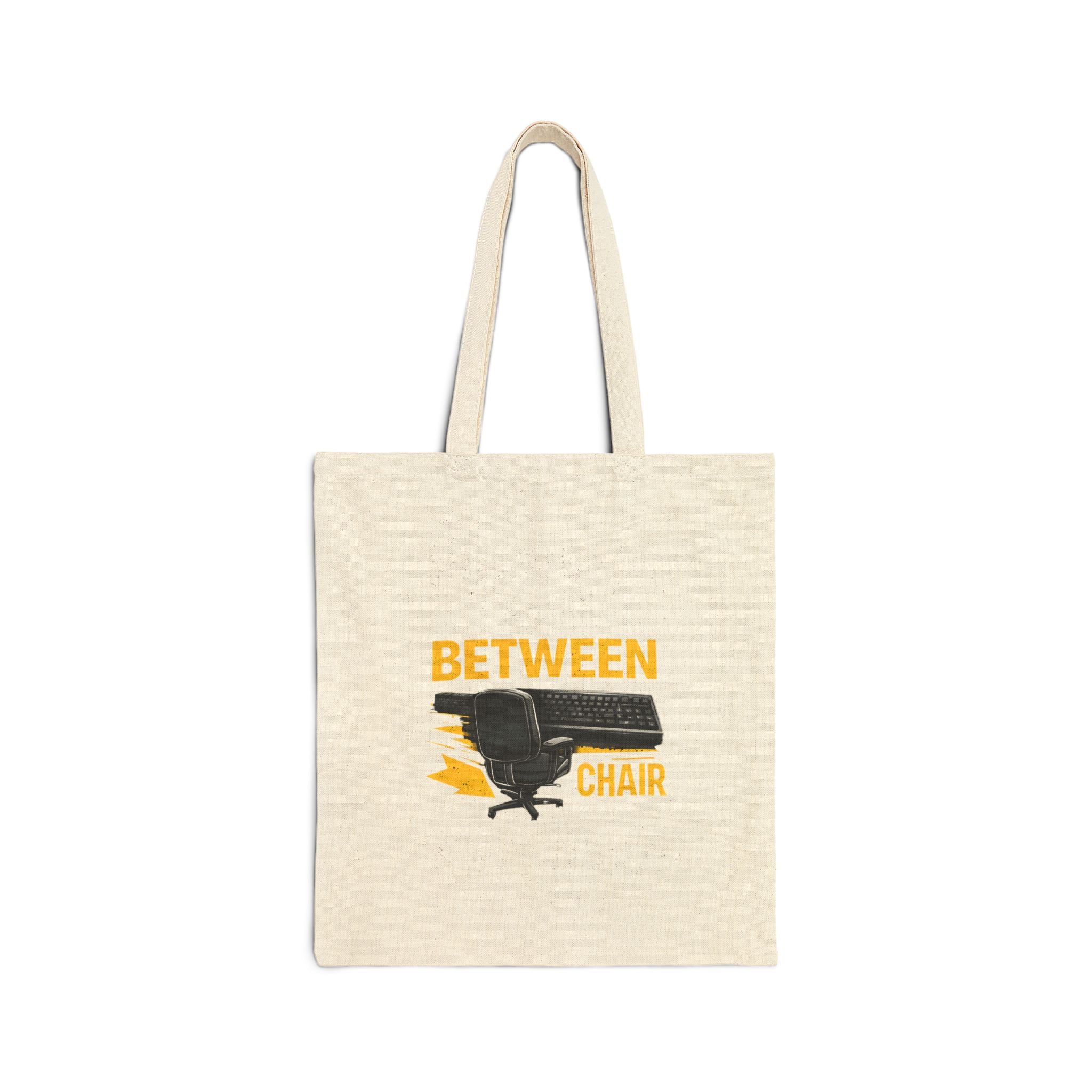 "Problem Exists Between Chair & Keyboard"– Funny Gamer/IT Tech Humor Canvas Tote Bag