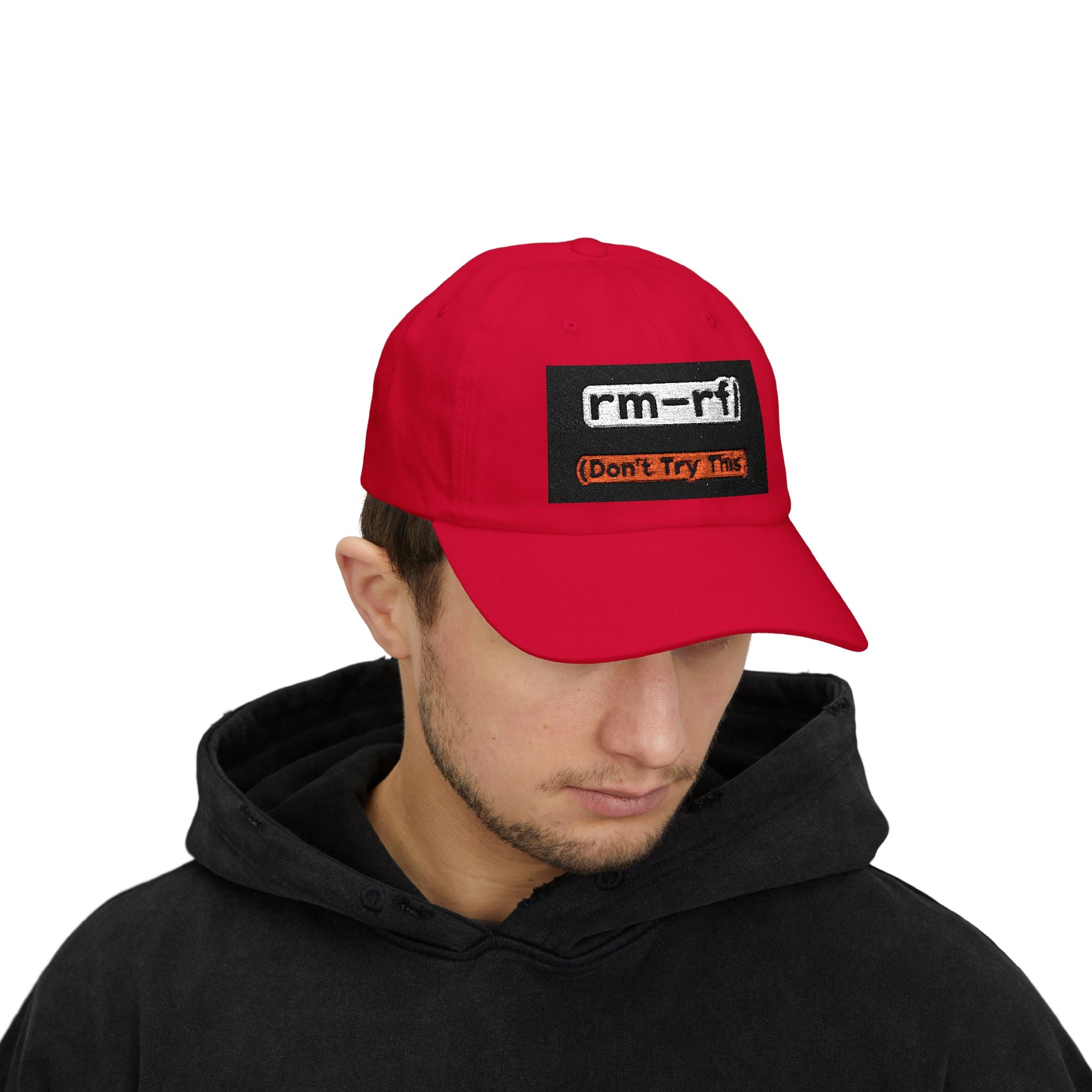 Classic Dad Cap – 'rm -rf (Don't Try This)' Embroidered Dad Hat