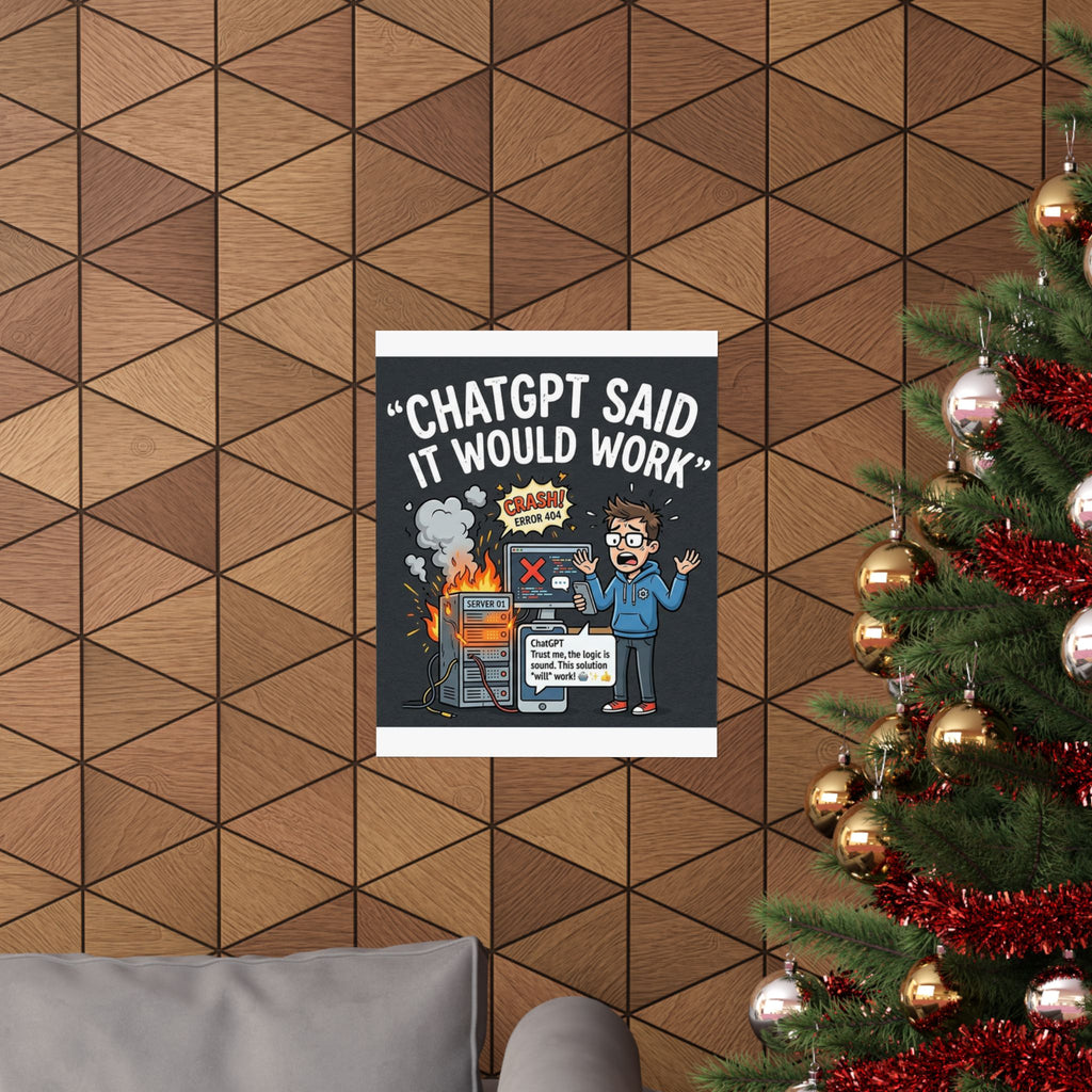 "ChatGPT Said It Would Work" Tech Humor Funny IT Matte Vertical Poster