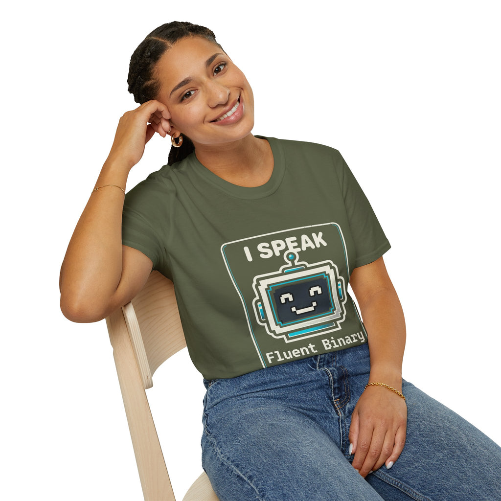 "I Speak Fluent Binary" Funny IT Programmer Tech Humor Graphic Tee