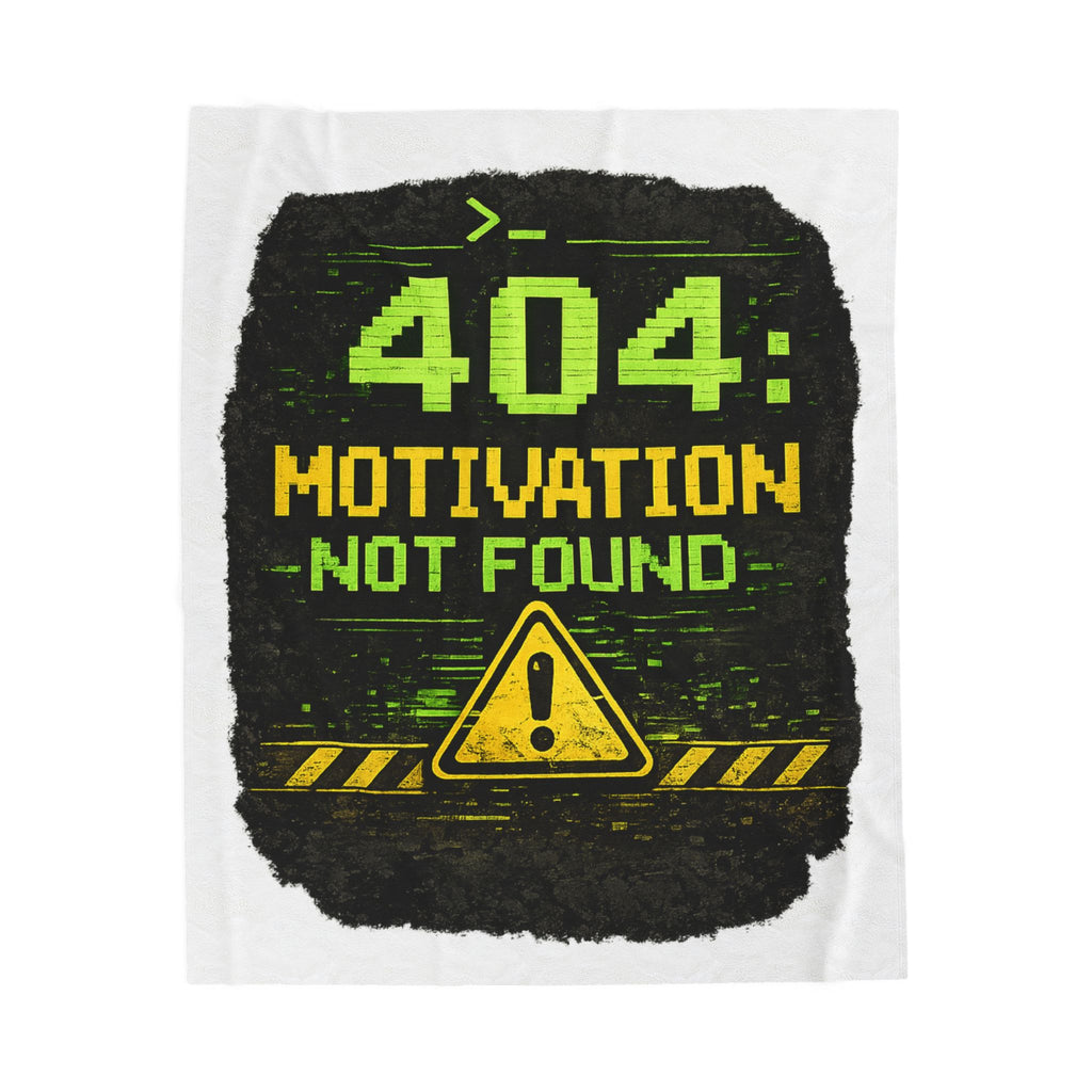 "Error 404 Motivation Not Found" IT Humor Funny IT Velveteen Plush Blanket