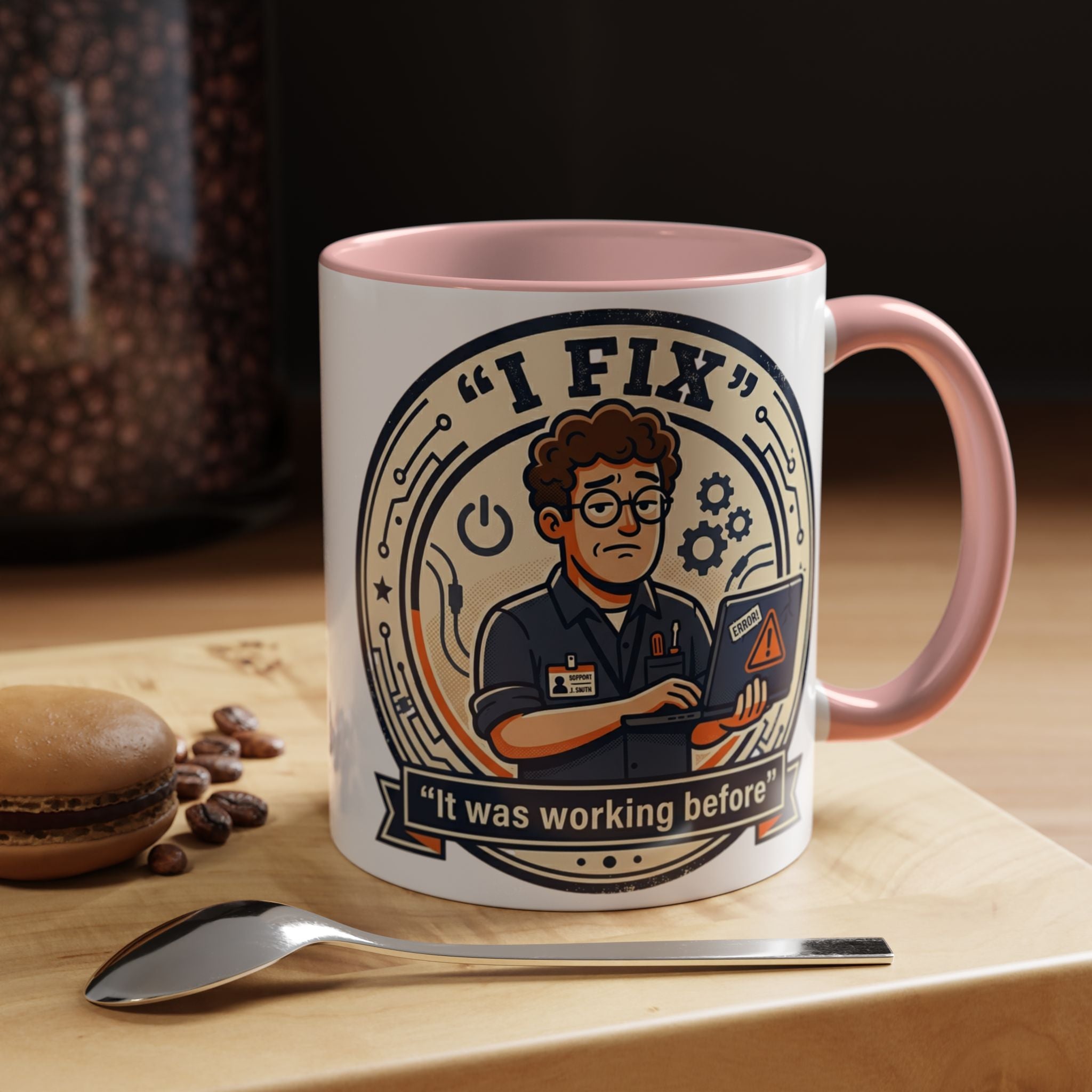 "I Fix: It Was Working Before" IT Humor Accent Coffee Mug (11, 15oz)