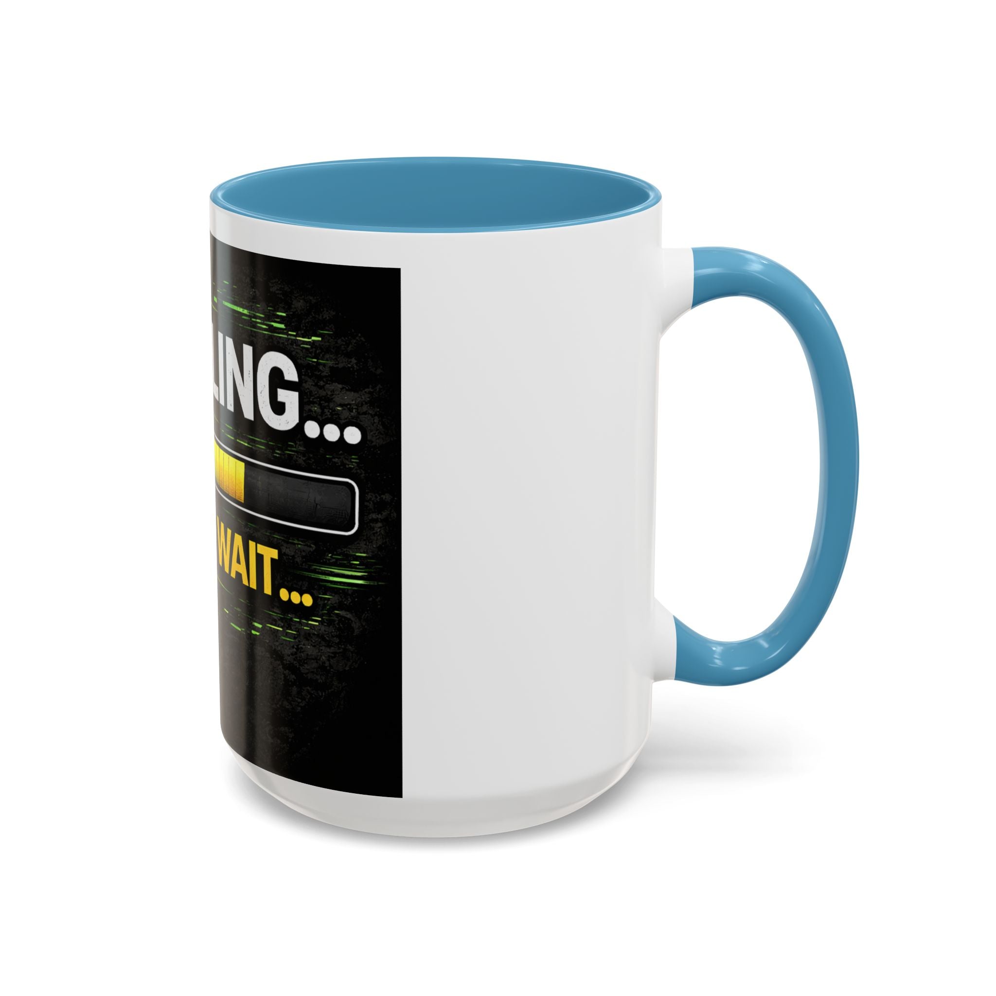 "Compiling, Please Wait" IT Humor Accent Coffee Mug (11, 15oz)