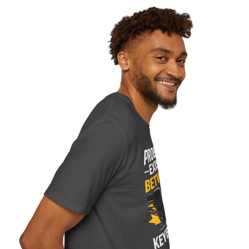 "Problem Exists Between Chair and Keyboard" Tech Humor T-Shirt — Funny Gamer/IT Tee