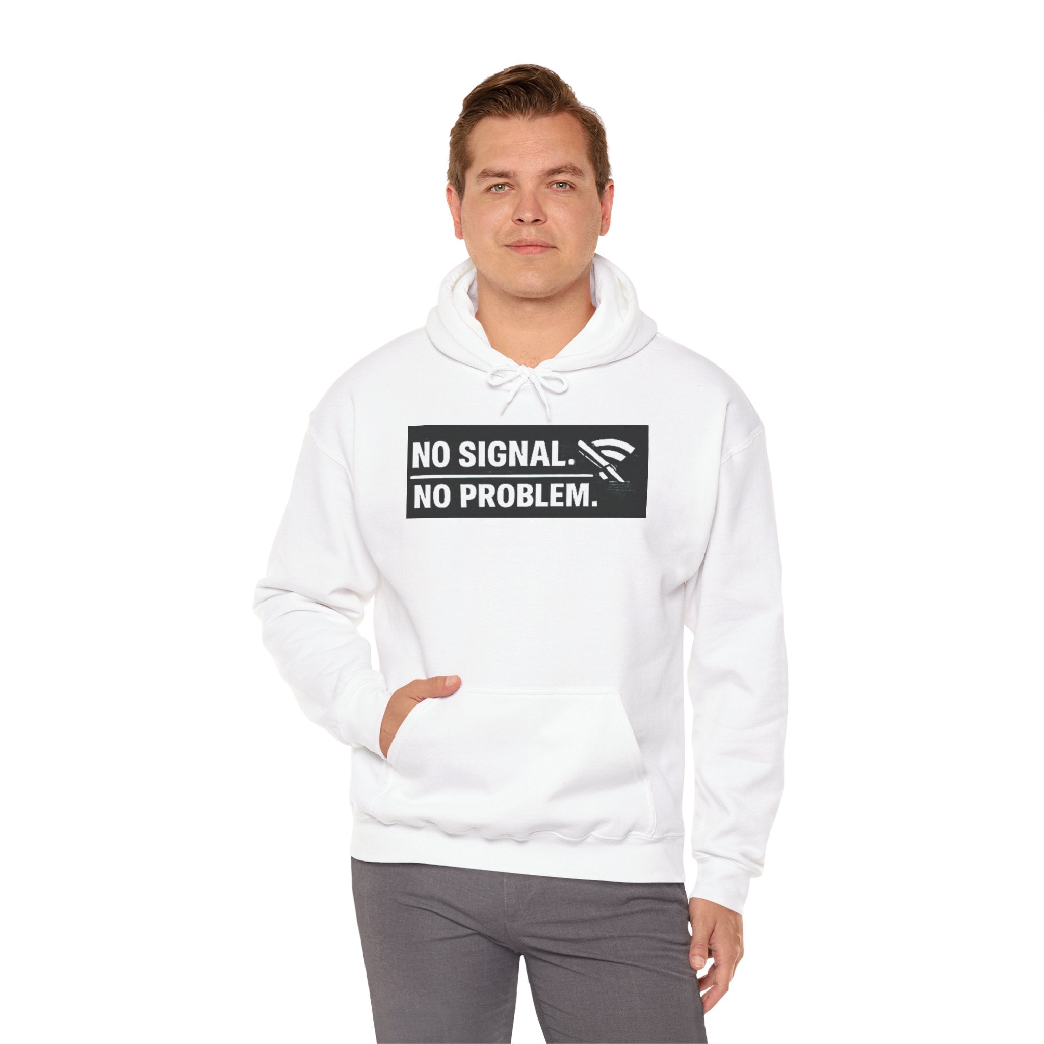 "No Signal, No Problem" IT Humor Unisex Heavy Blend™ Hoodie