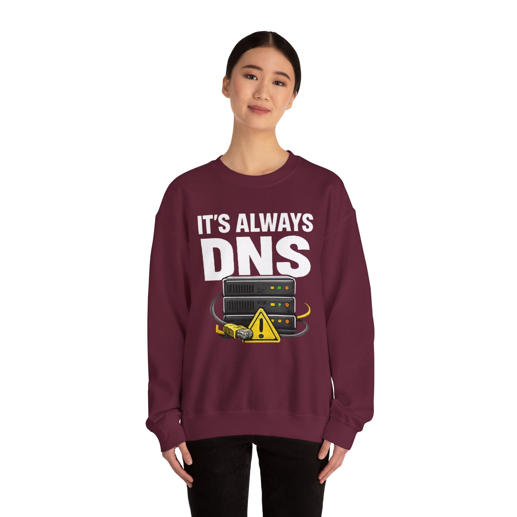 "Its Always DNS" Unisex Heavy Blend™ Crewneck Sweatshirt