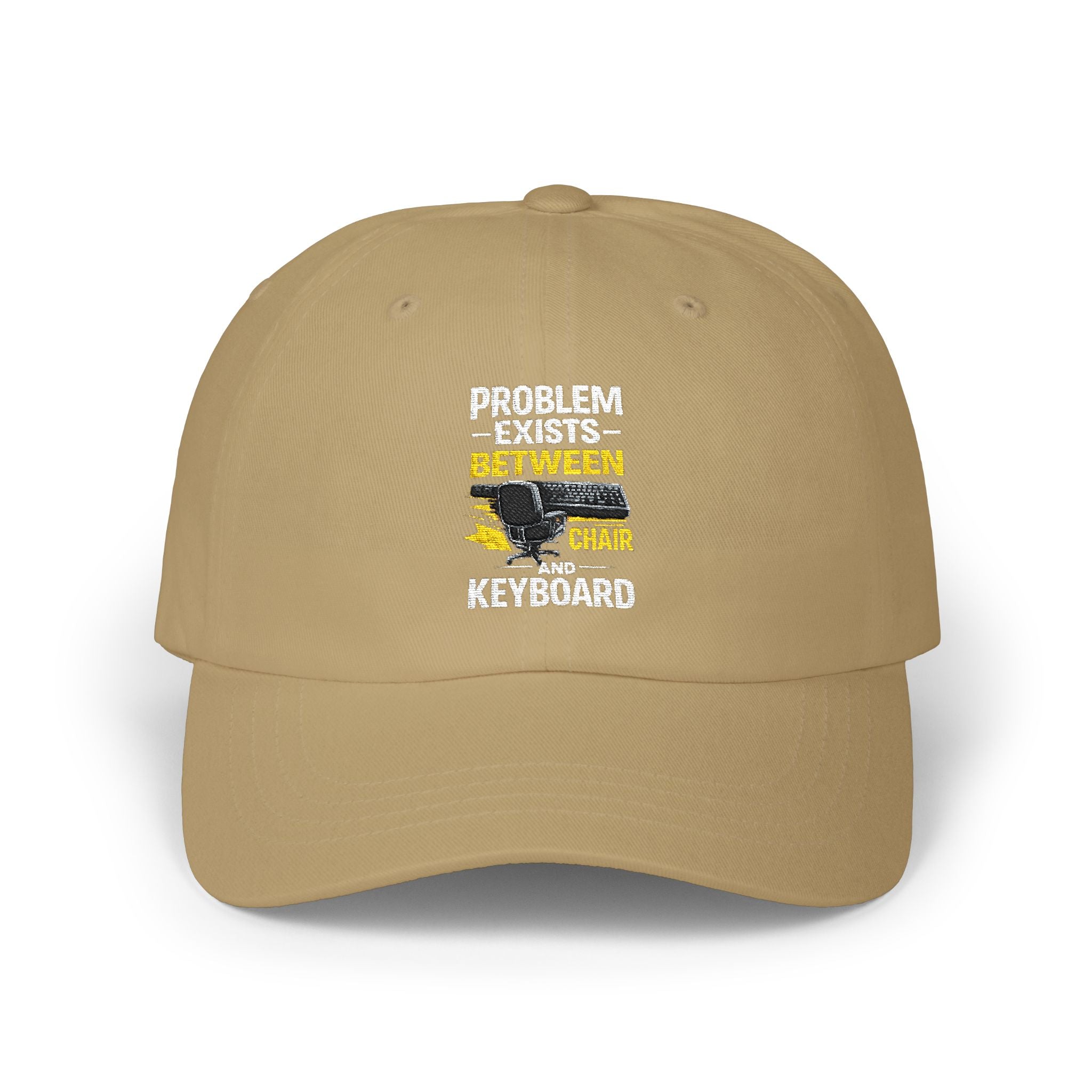 Dad Cap — "Problem Exists Between Chair and Keyboard" Funny Tech Humor Hat