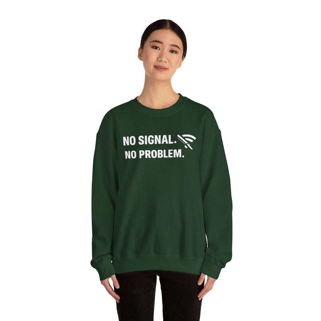"No Signal, No Problem" Unisex Heavy Blend™ Tech Humor Crewneck Sweatshirt