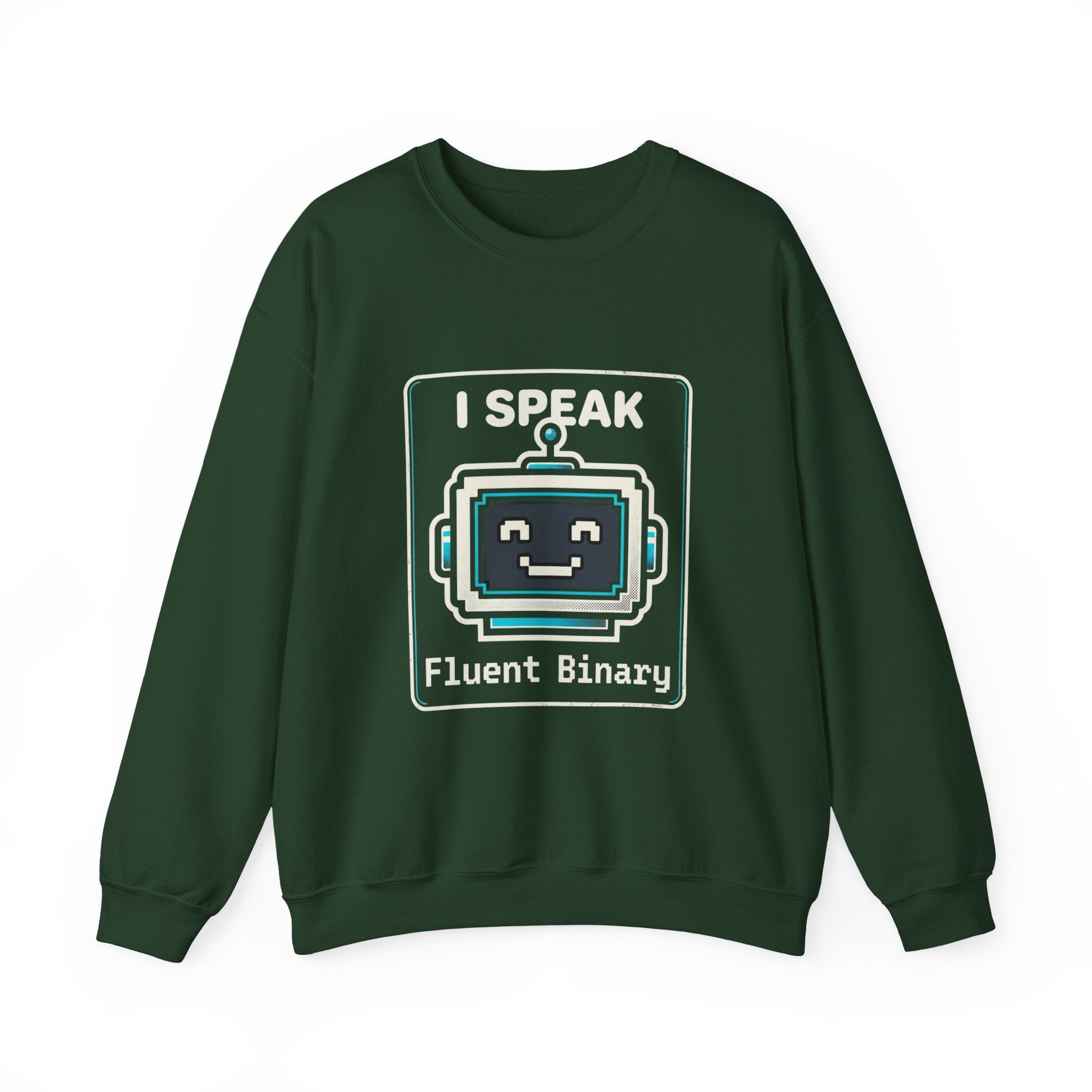 "I Speak Fluent Binary" Funny IT Crewneck Sweatshirt