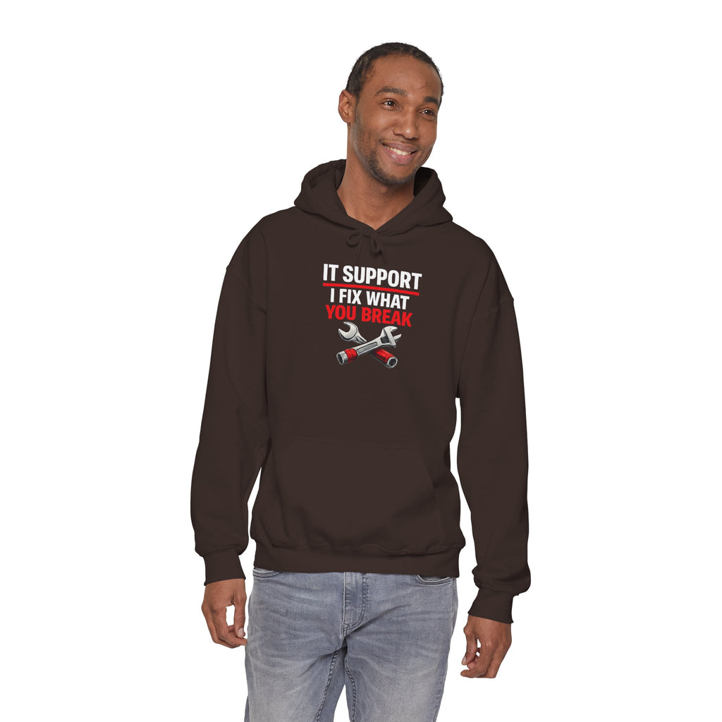 "IT Support: I Fix What You Break" IT Humor Unisex Heavy Blend™ Hoodie