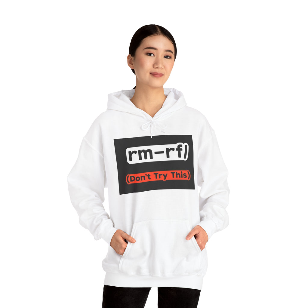 "rm–rf/ (Don't Try This)" — Funny Linux/Devops Command Hoodie