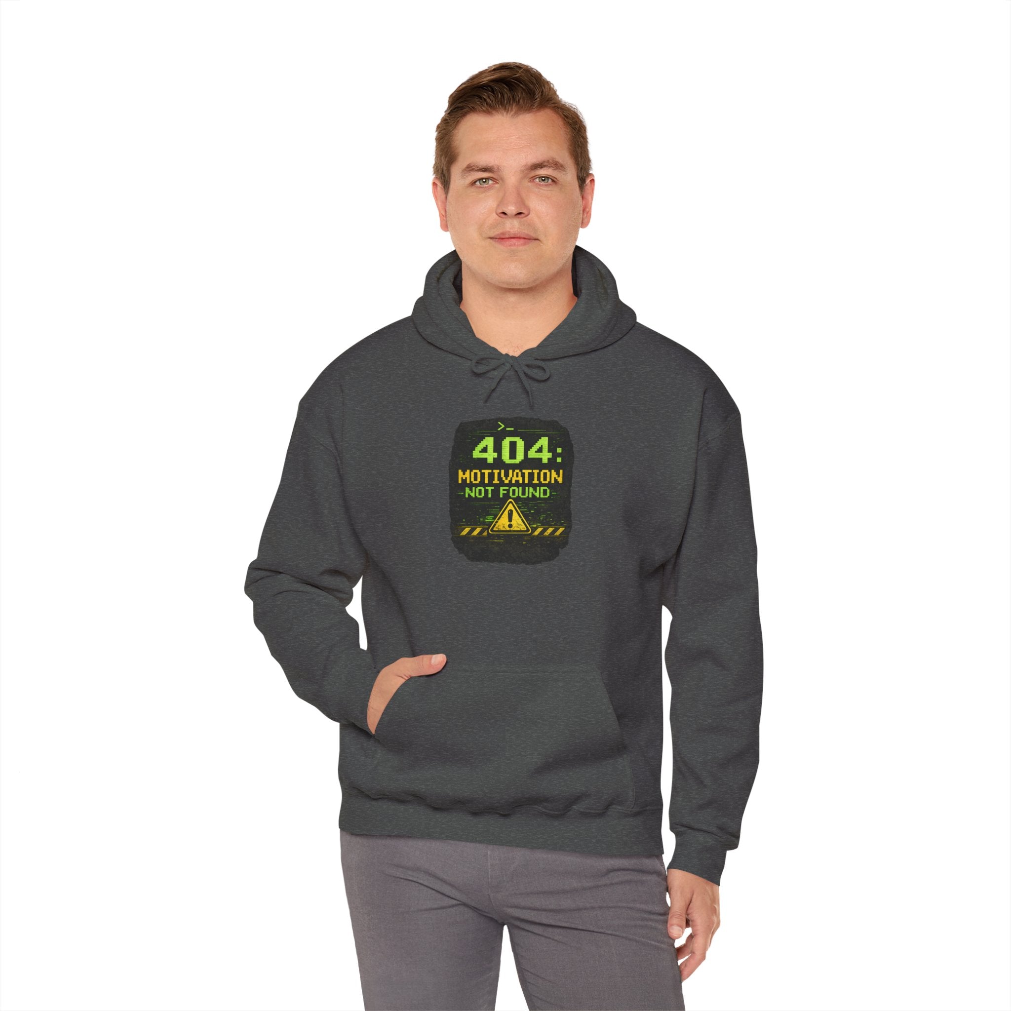 "Error 404 Motivation Not Found" IT Humor Unisex Heavy Blend™ Hoodie