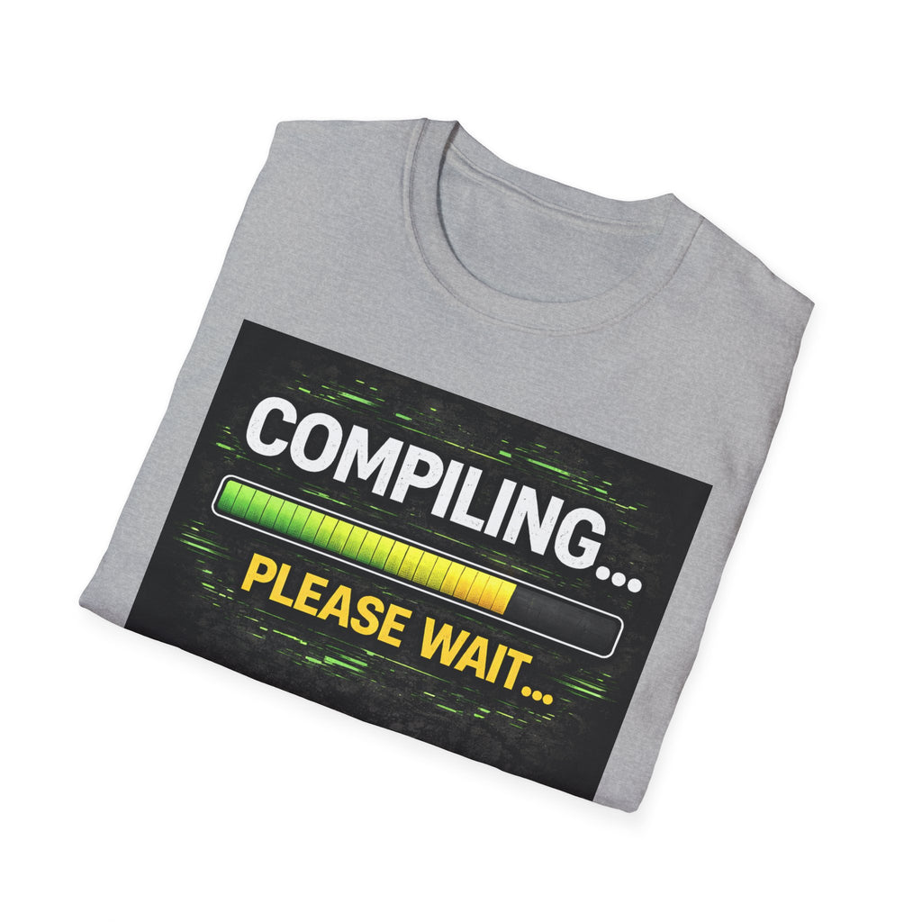 "Compiling... Please Wait" Programmer Loading Graphic Tee Funny IT Tech Humor T-Shirt