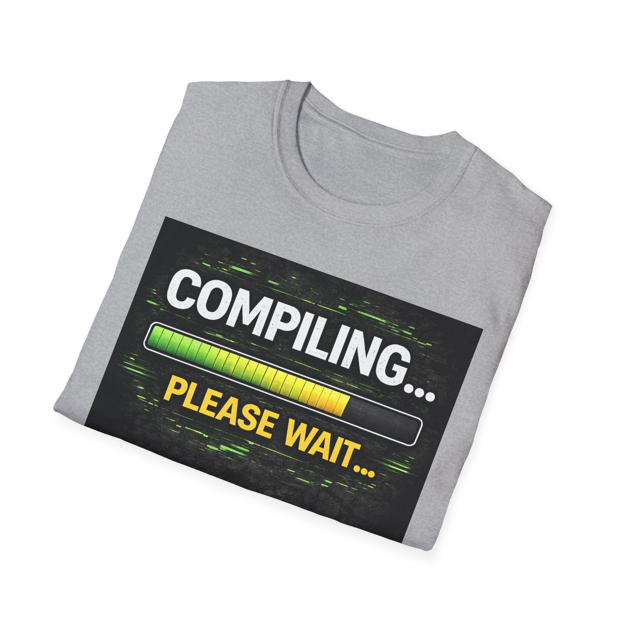 "Compiling... Please Wait" Programmer Loading Graphic Tee Funny IT Tech Humor T-Shirt