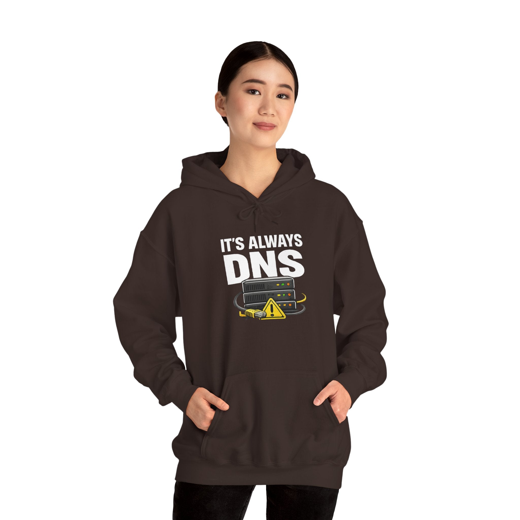 "It's Always DNS" Tech Humor Unisex Heavy Blend™ Hoodie