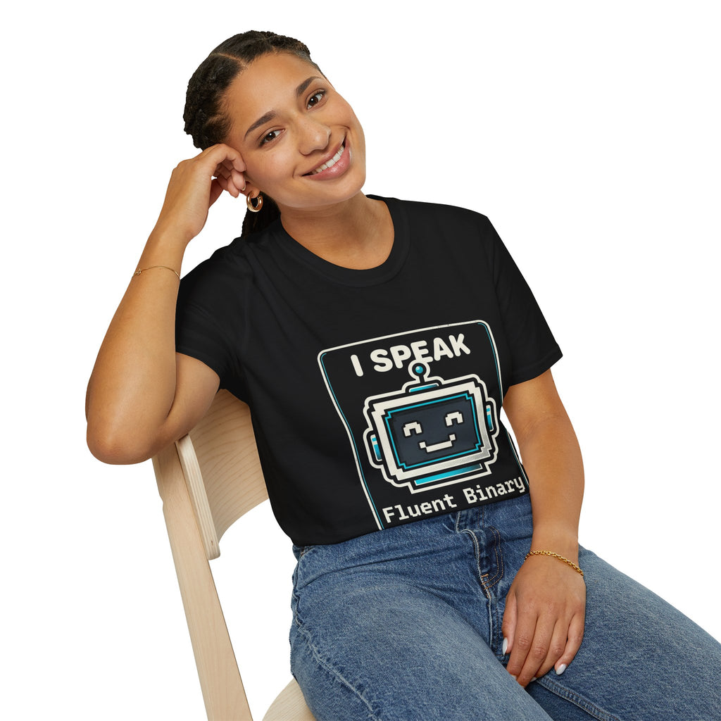 "I Speak Fluent Binary" Funny IT Programmer Tech Humor Graphic Tee