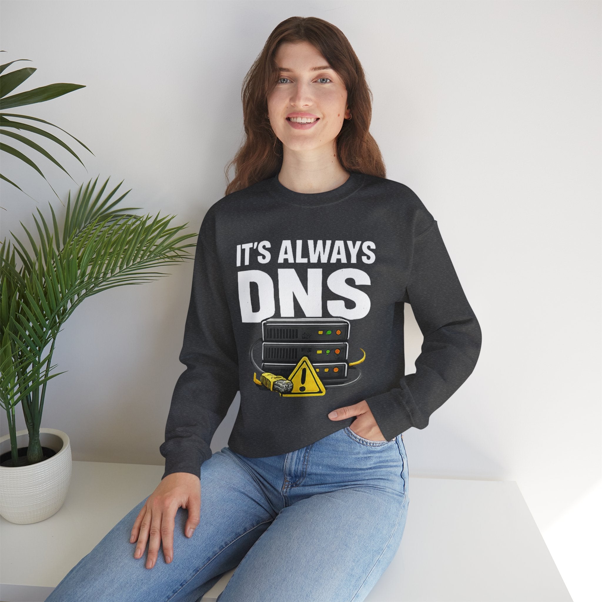 "Its Always DNS" Unisex Heavy Blend™ Crewneck Sweatshirt
