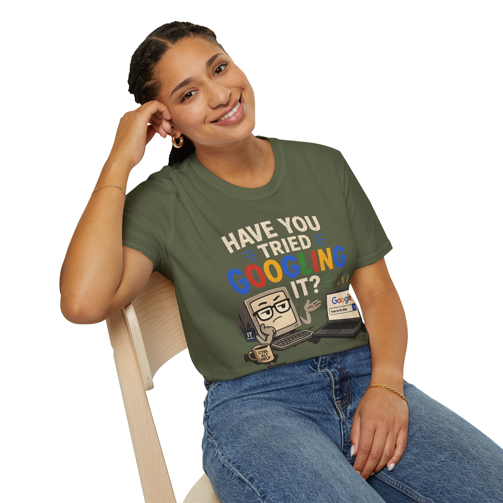 "Have You Tried Googling It?" Funny IT T-Shirt — Tech Humor Geek Graphic Tee