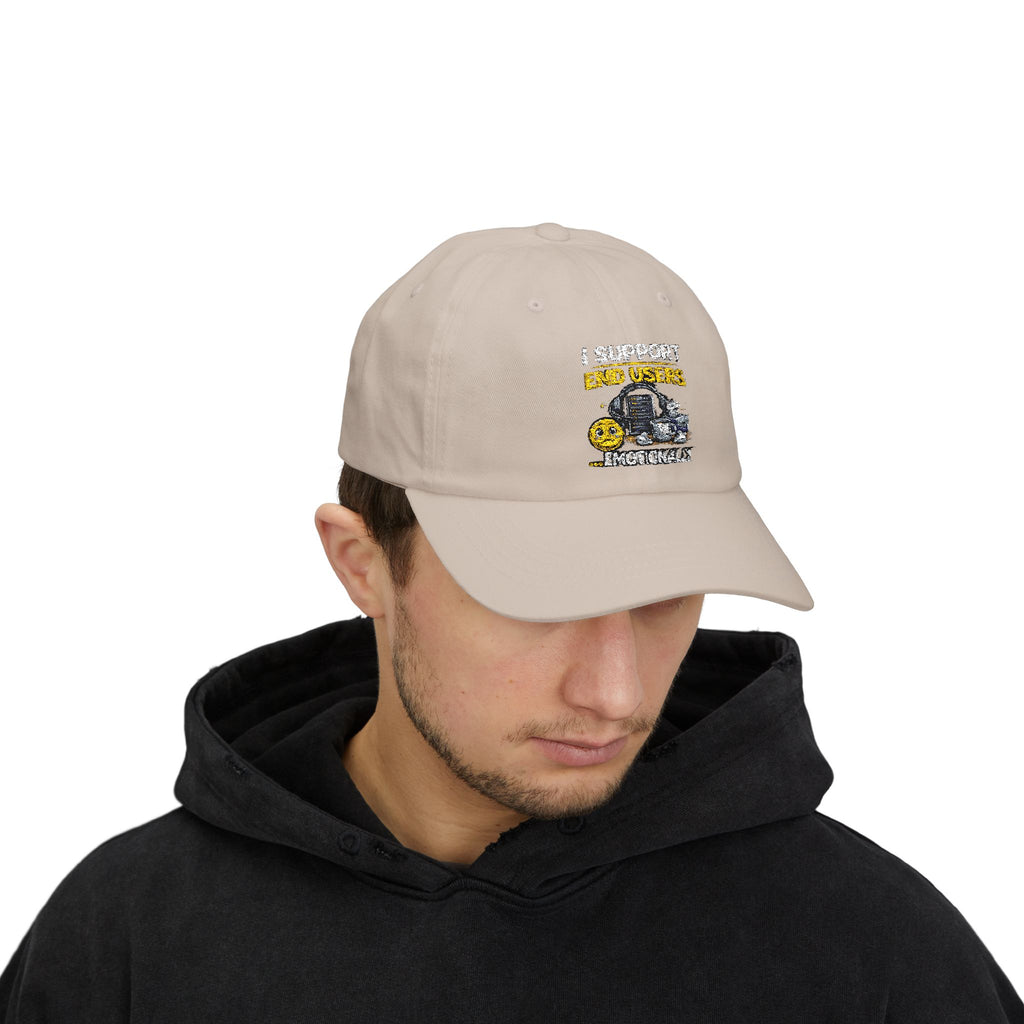 "I Support End Users...Emotionally" Tech Humor Funny IT Baseball Hat/Cap