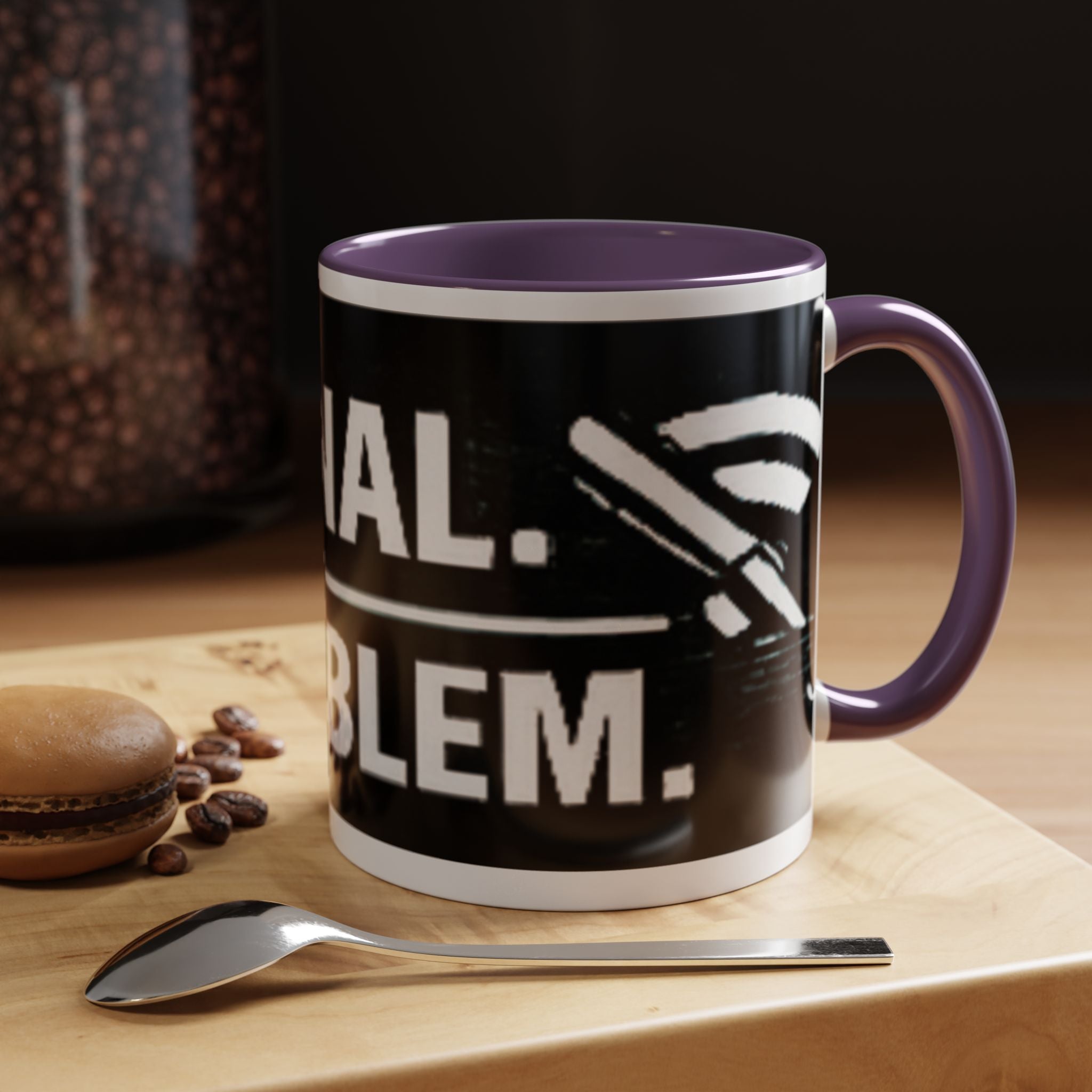 "No Signal No Problem" IT Humor Accent Coffee Mug (11, 15oz)