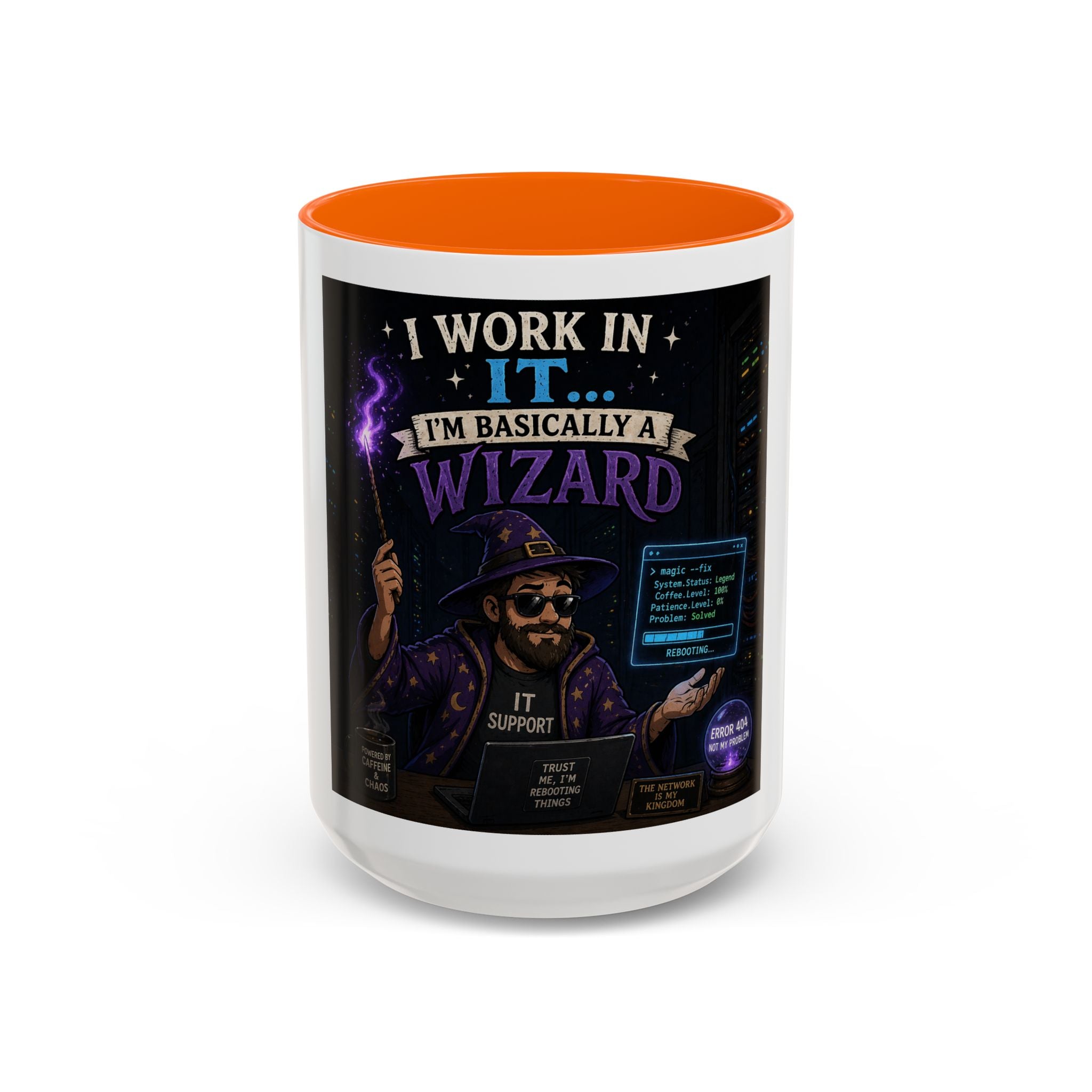 "I Work in IT... I'm Basically a Wizard" Funny IT Tech Support Humor Coffee Mug