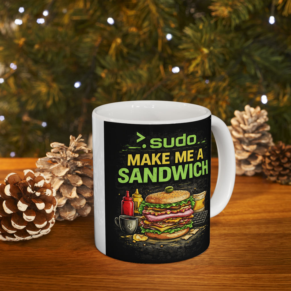 ">. Sudo Make me A Sandwich" Geek Humor Ceramic Mug, (11oz, 15oz)