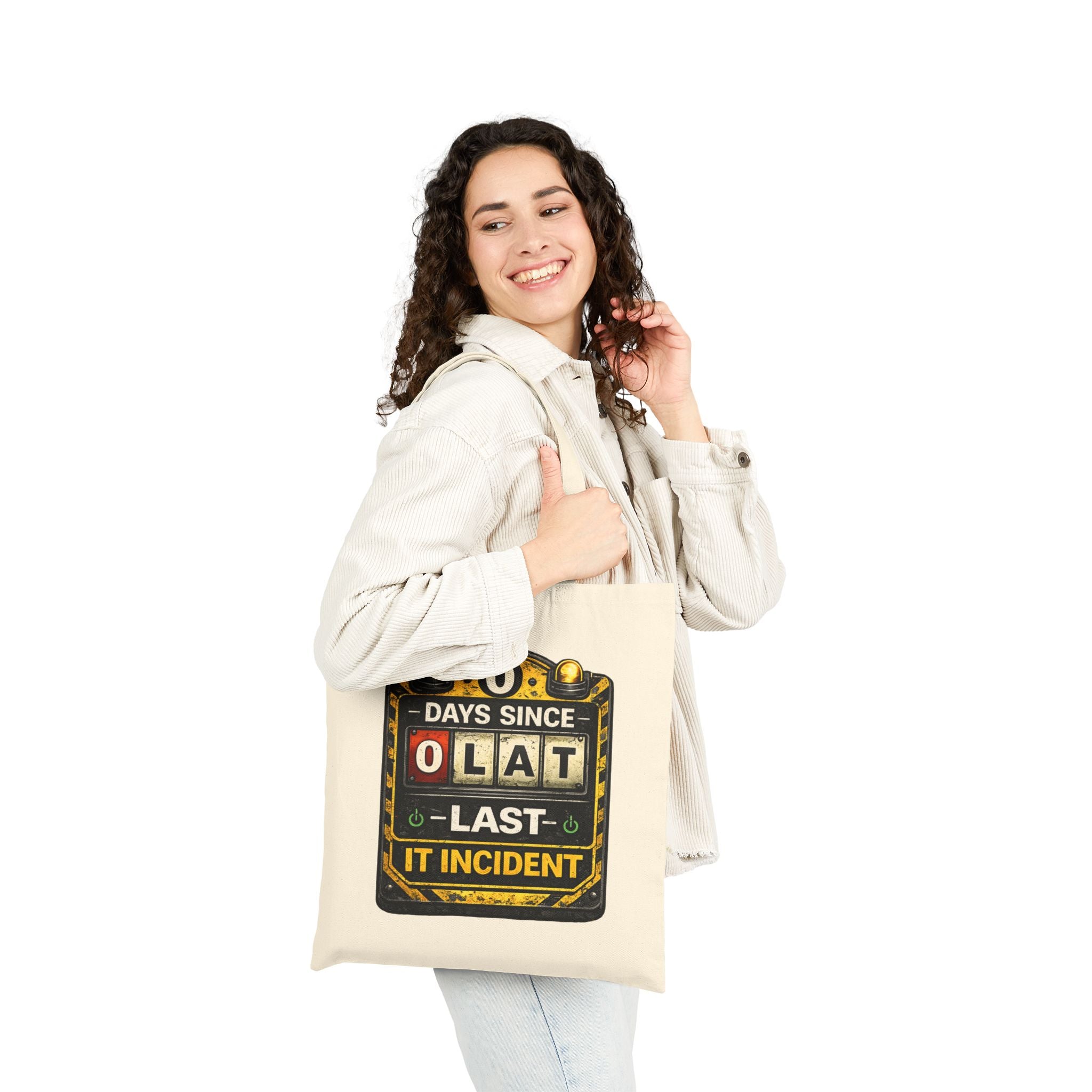 "0 Days Since Last IT Incident" Funny IT Tech Humor Cotton Canvas Tote Bag