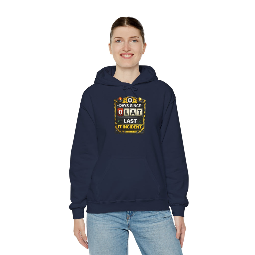 "0 Days Since Last IT Incident" Tech Humor Unisex Heavy Blend™ Hoodie